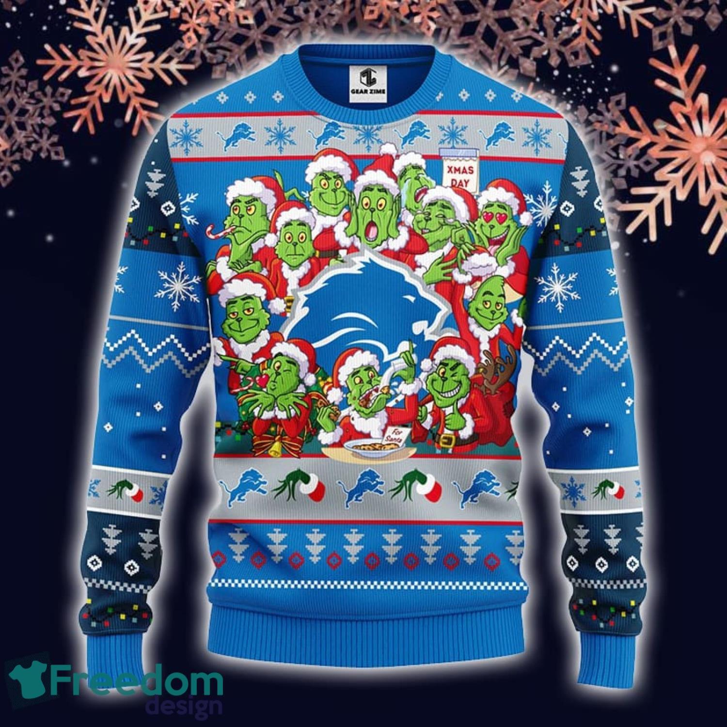 Detroit Lions NFL Team Dabbing Santa Claus Funny Christmas Gift Men And  Women Ugly Christmas Sweater - Freedomdesign