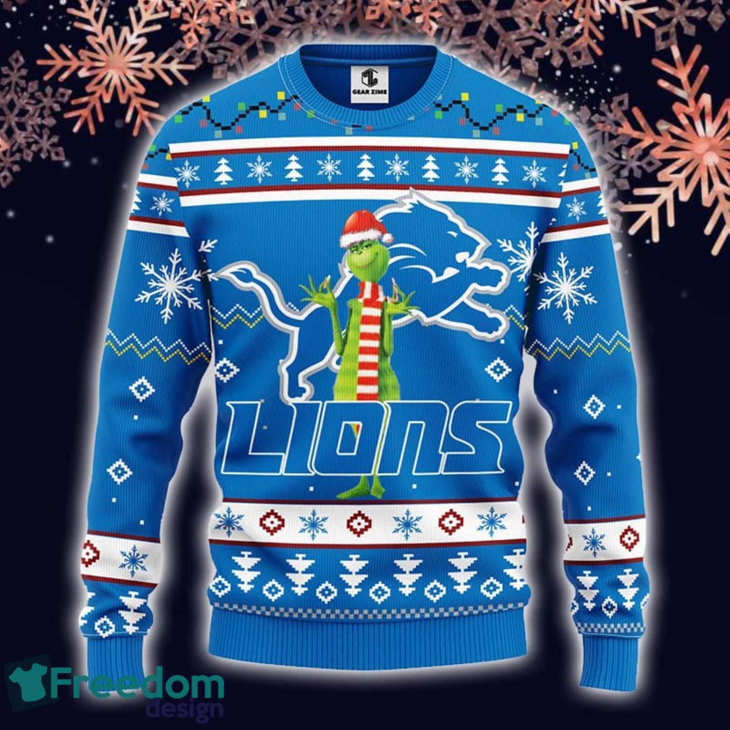 Detroit Lions Christmas Grinch Sweater For Fans