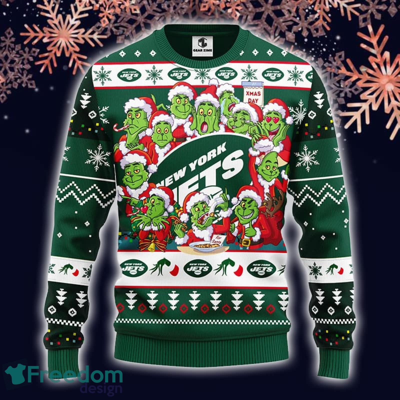 New York Jets Fans Gingerbread Man Ugly Christmas Sweater Gift -  Freedomdesign