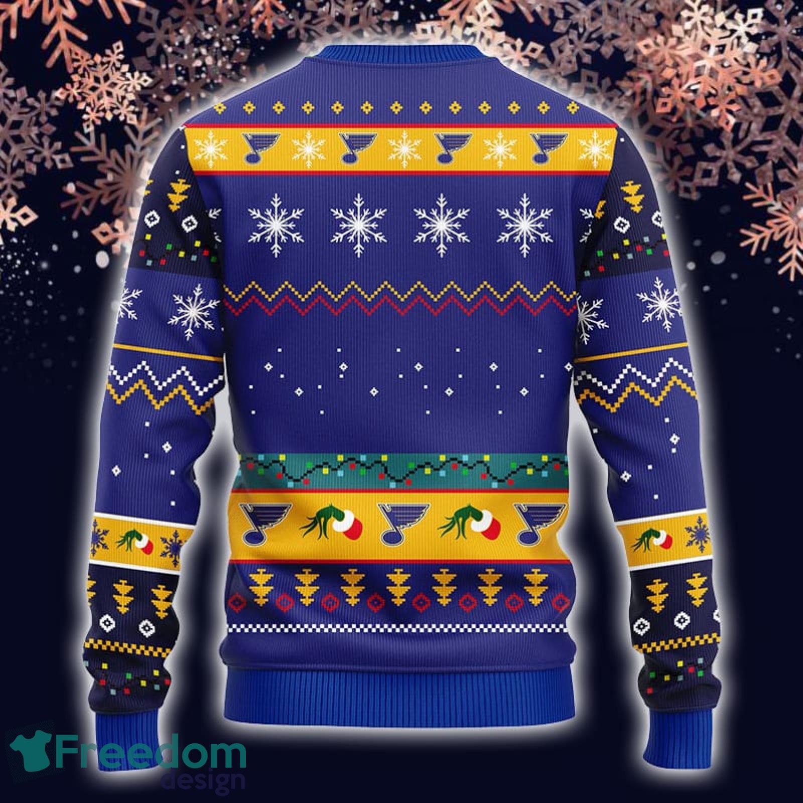 Christmas Gift NHL St. Louis Blues Cute 12 Grinch Face Xmas Day Men And  Women Ugly Christmas Sweater - Freedomdesign