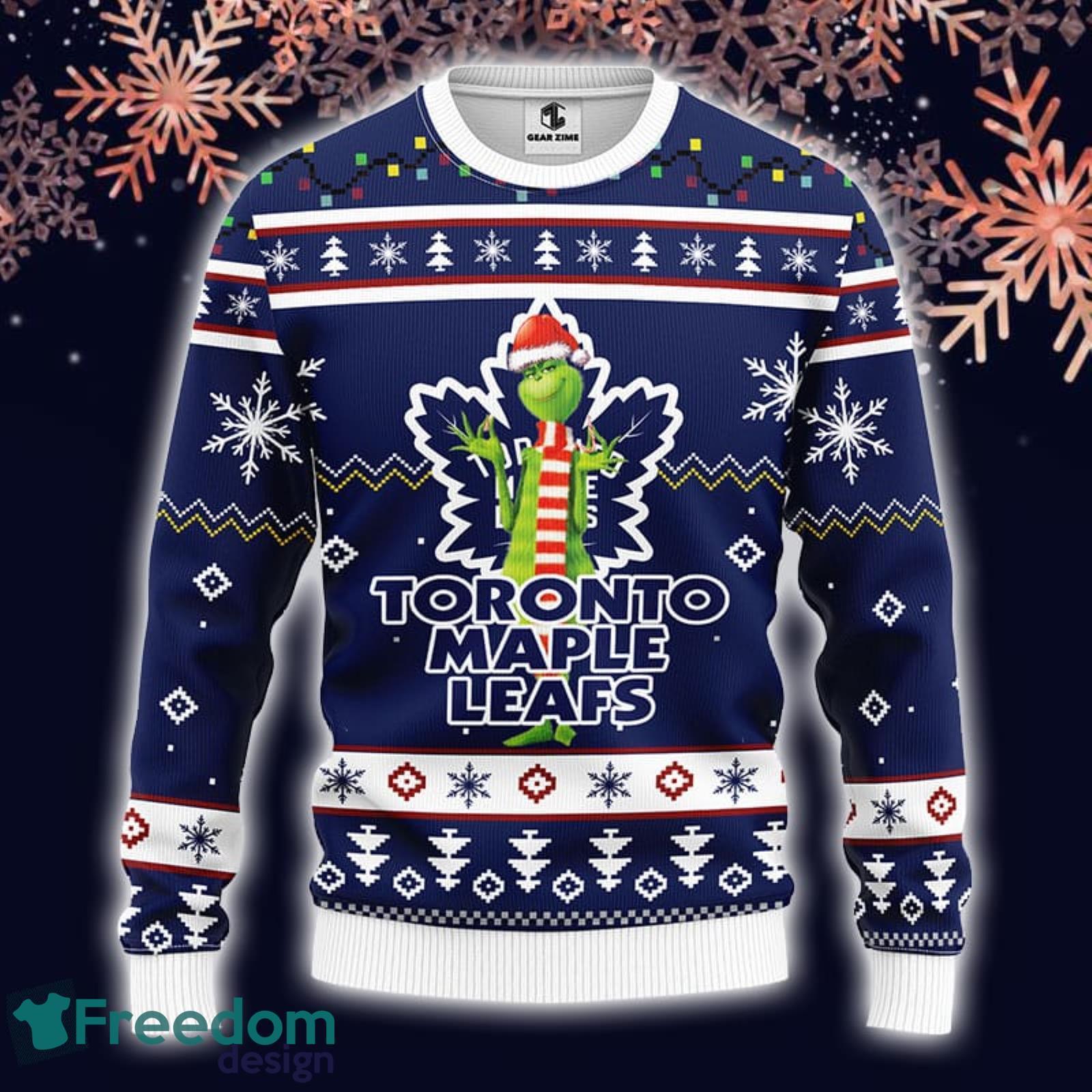 Christmas Gift NHL Toronto Maple Leafs Logo With Funny Grinch Men And Women Ugly  Christmas Sweater For Fans - Limotees