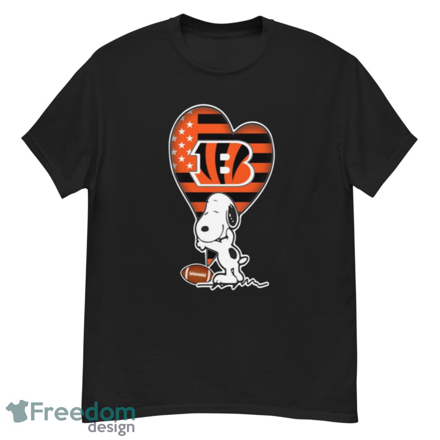 Cincinnati Bengals Snoopy All Over Printed 3D T-Shirt Hoodie Sweatshirt  Bomber For Sport Fans