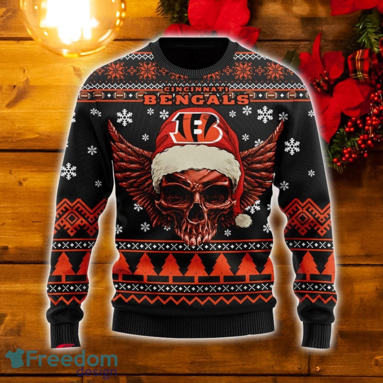 NFL Cincinnati Bengals Skull Ugly Sweater - T-shirts Low Price