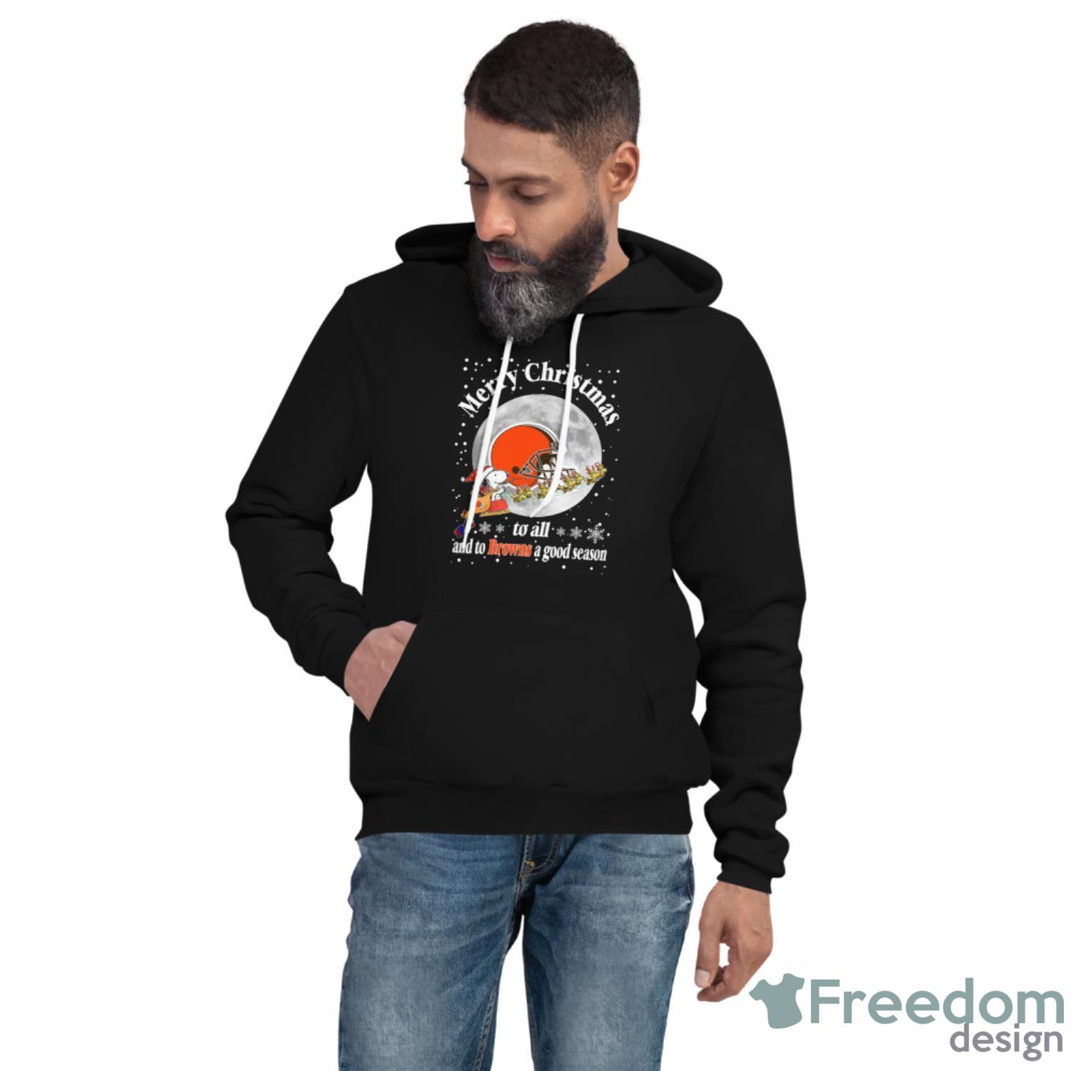 Cleveland Browns Merry Christmas To All And To Browns A Good Season NFL Football Sports T Shirt - Unisex Fleece Pullover Hoodie