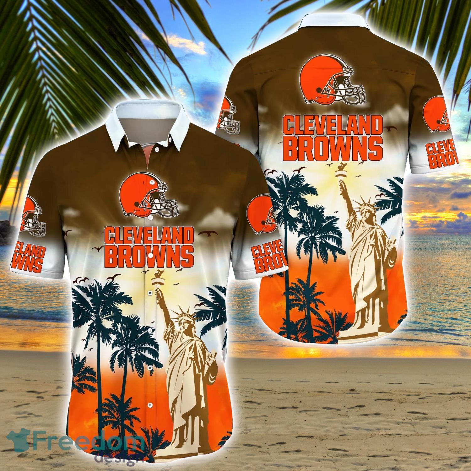 Cleveland Guardians MLB Fans Statue of Liberty Summer Hawaiian Shirt -  Freedomdesign