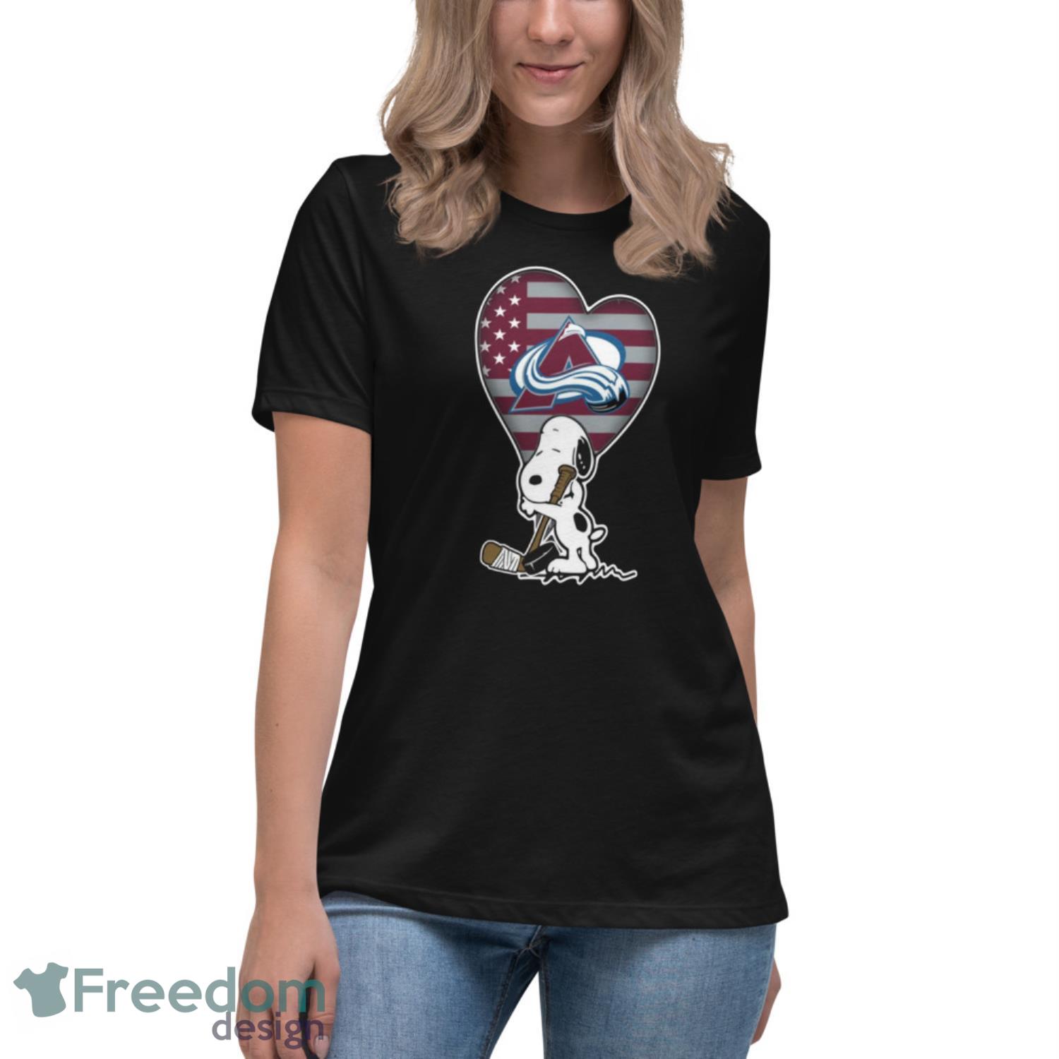 Nhl Colorado Avalanche Charlie Brown Snoopy Colorado Avalanche T-Shirt For  Fans