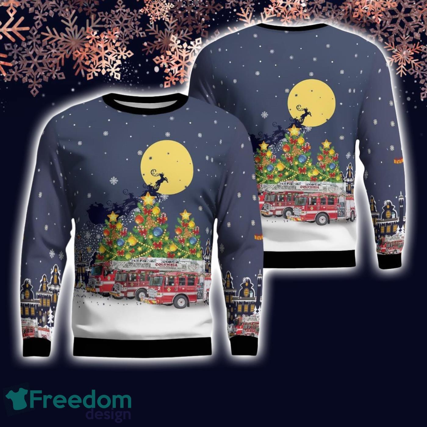 Columbia South Carolina Columbia Fire Department Ugly Christmas Sweater Product Photo 1 Columbia South Carolina Columbia Fire Department Ugly Christmas Sweater Product Photo 1