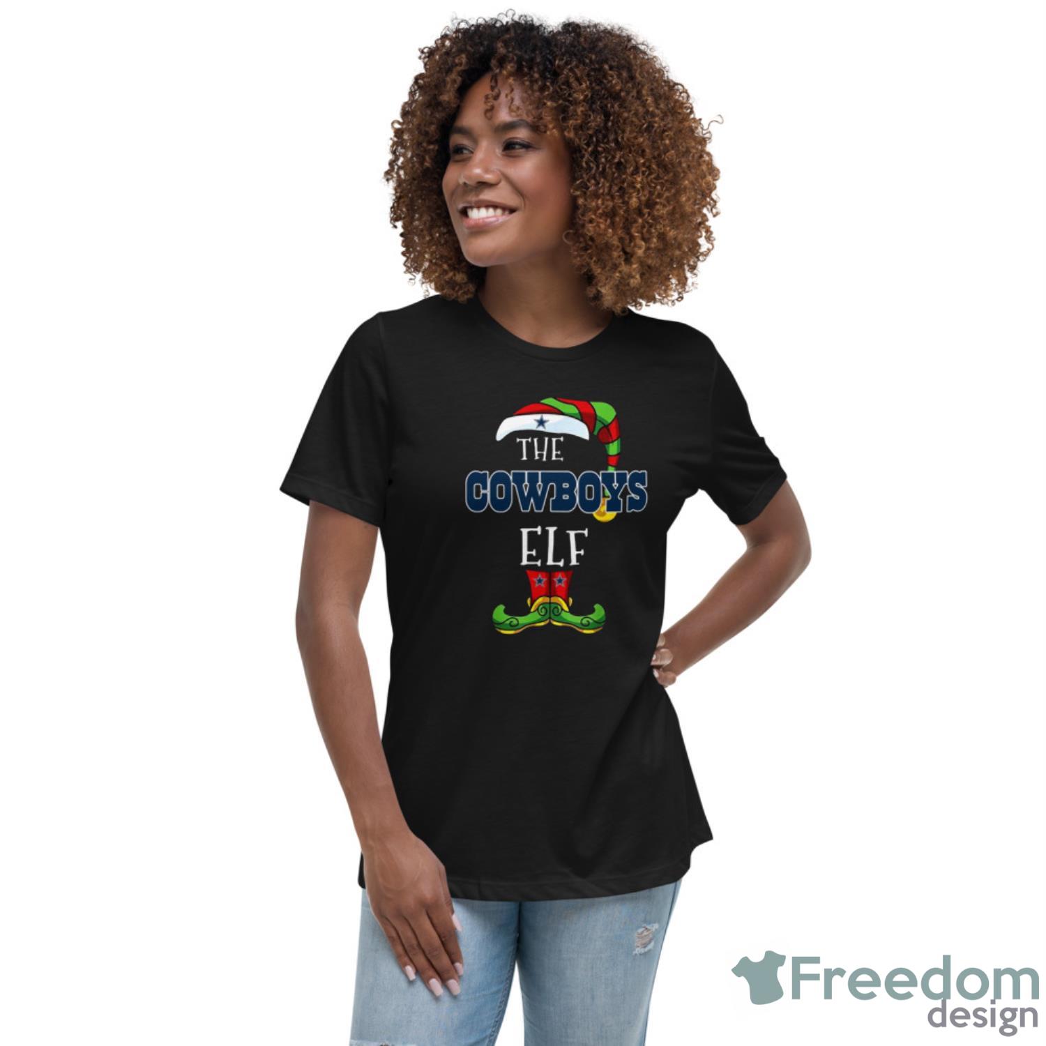 Dallas Cowboys Christmas ELF Funny NFL Women's T-Shirt