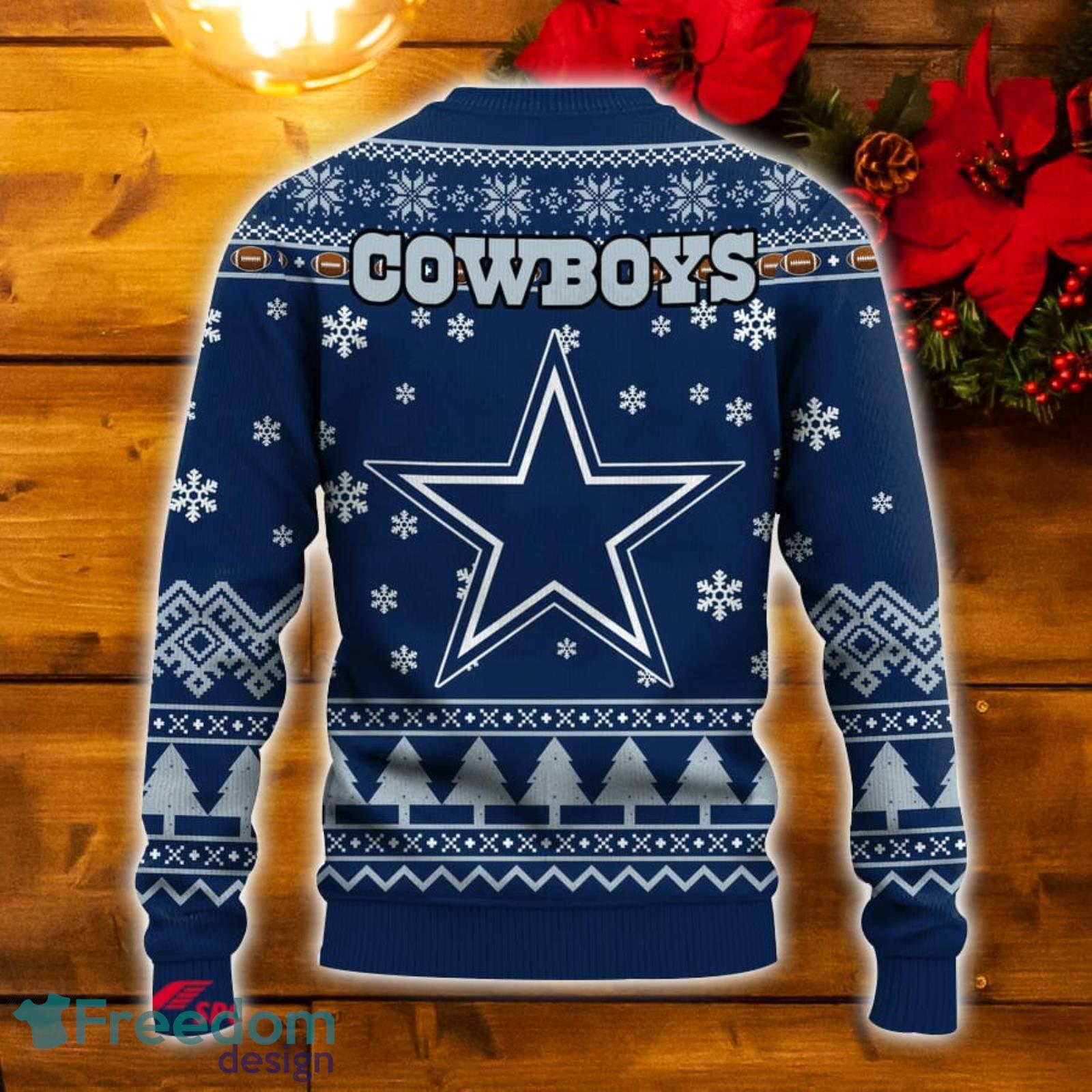 Dallas Cowboys NFL Golden Skull Santa Hat And Logo Christmas Ugly Sweater  For Men And Women - Freedomdesign