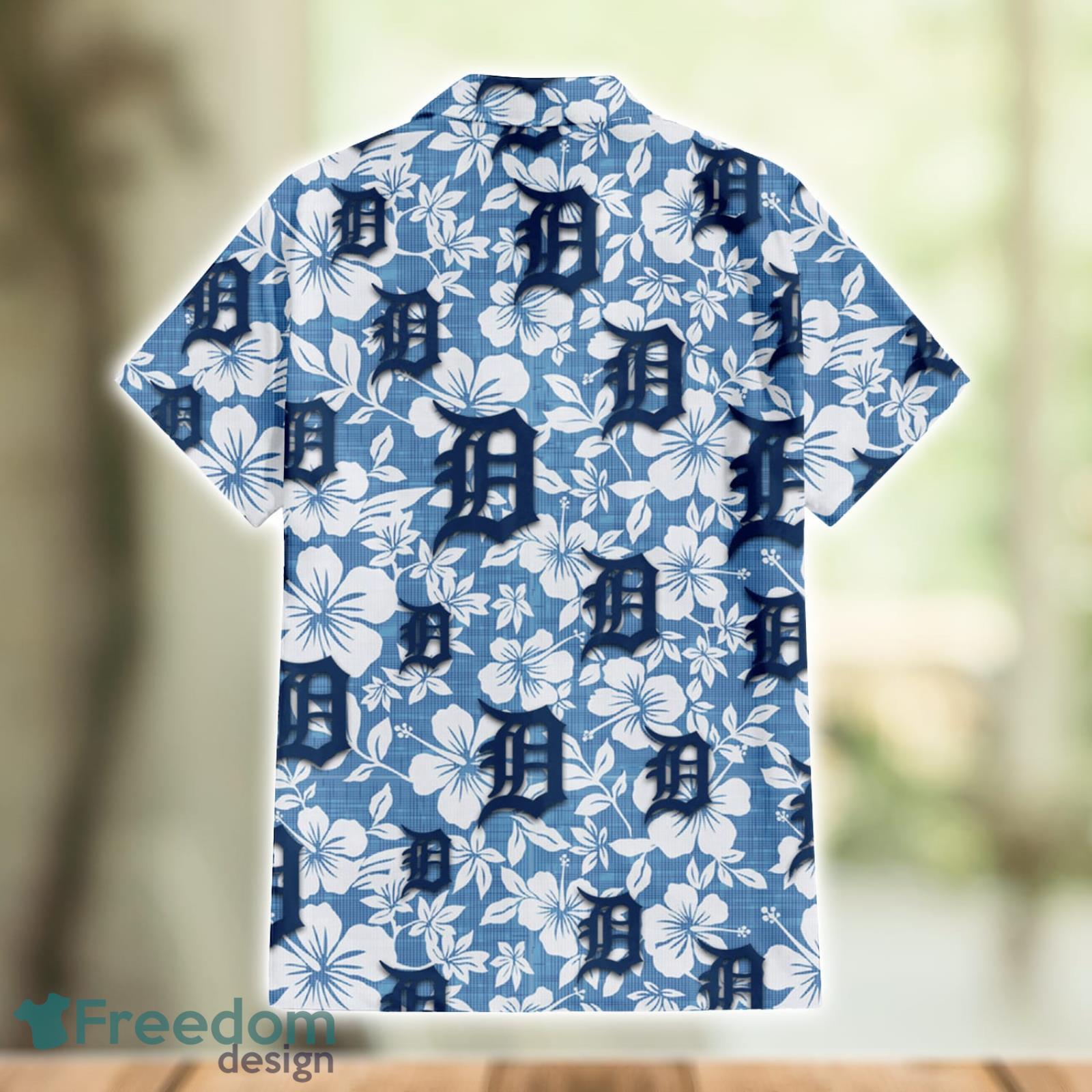 Detroit Tigers Logo And Yellow Flower Tropical Hawaiian Shirt For Fans -  Freedomdesign