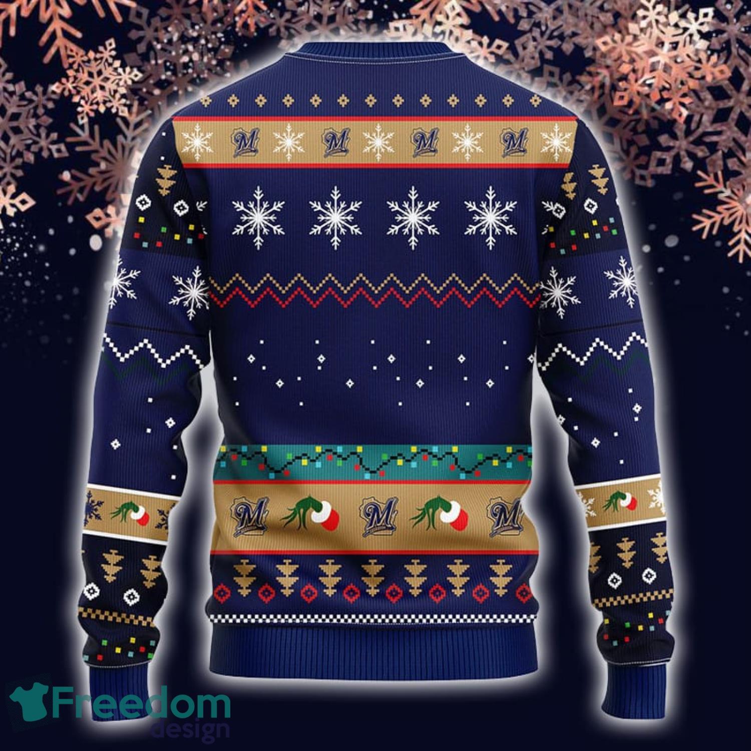 For MLB Fans Milwaukee Brewers Grinch Hand Funny Christmas Gift Men And  Women Ugly Christmas Sweater - Freedomdesign