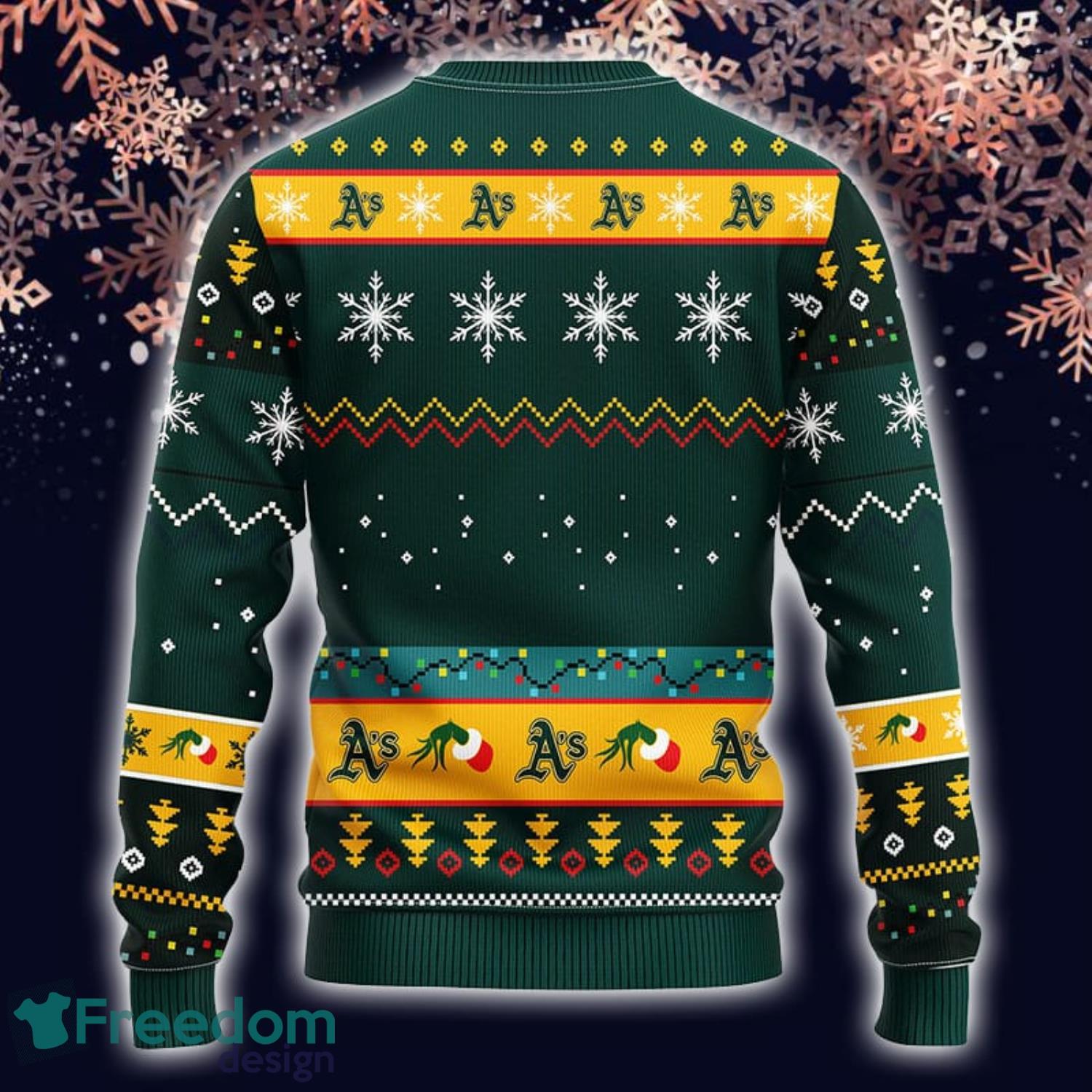 Merry Funny Oakland Athletics Ugly Christmas Sweater - Banantees