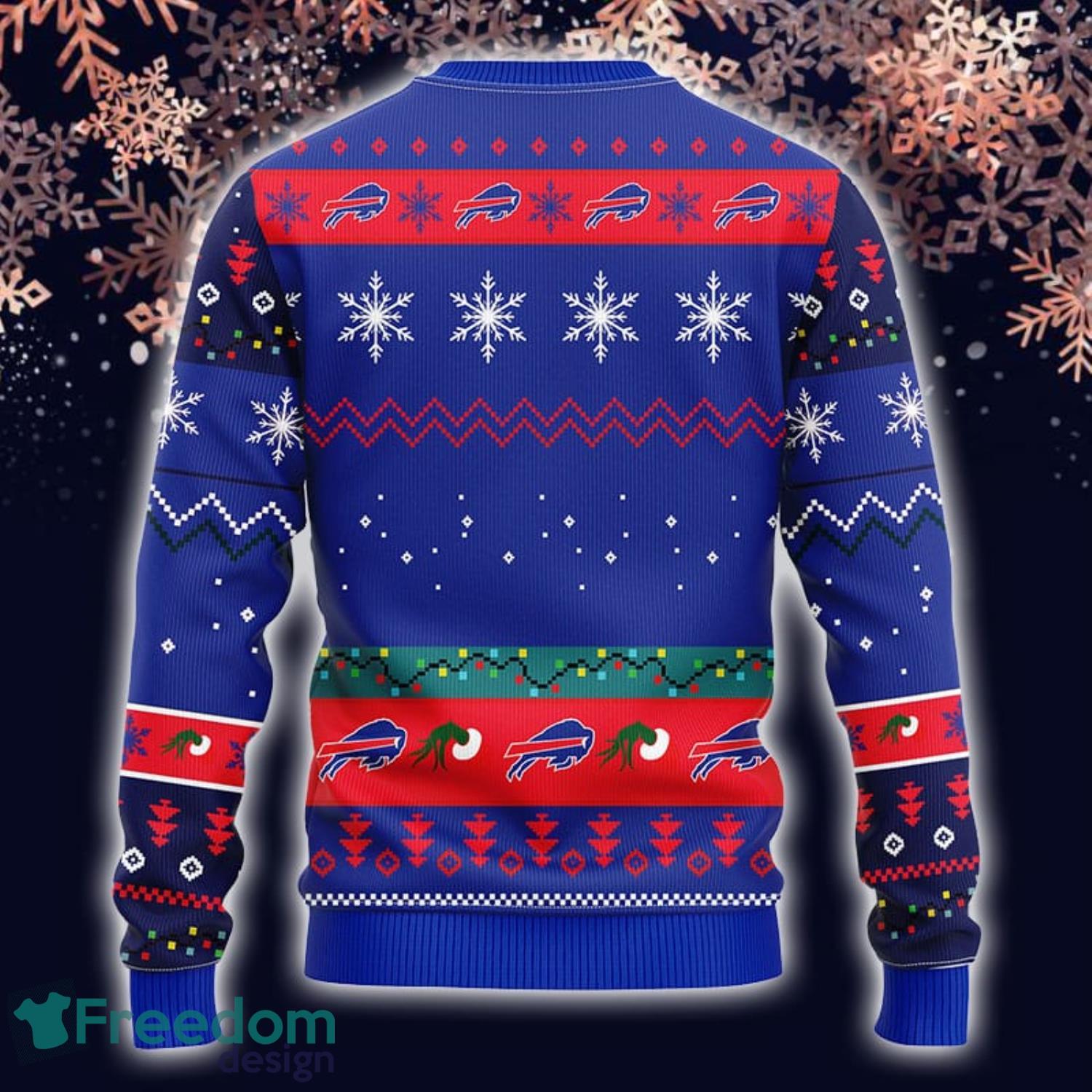 For Fans Buffalo Bills Christmas Funny DJ Santa Ugly Christmas Sweater Men  And Women Christmas Gift