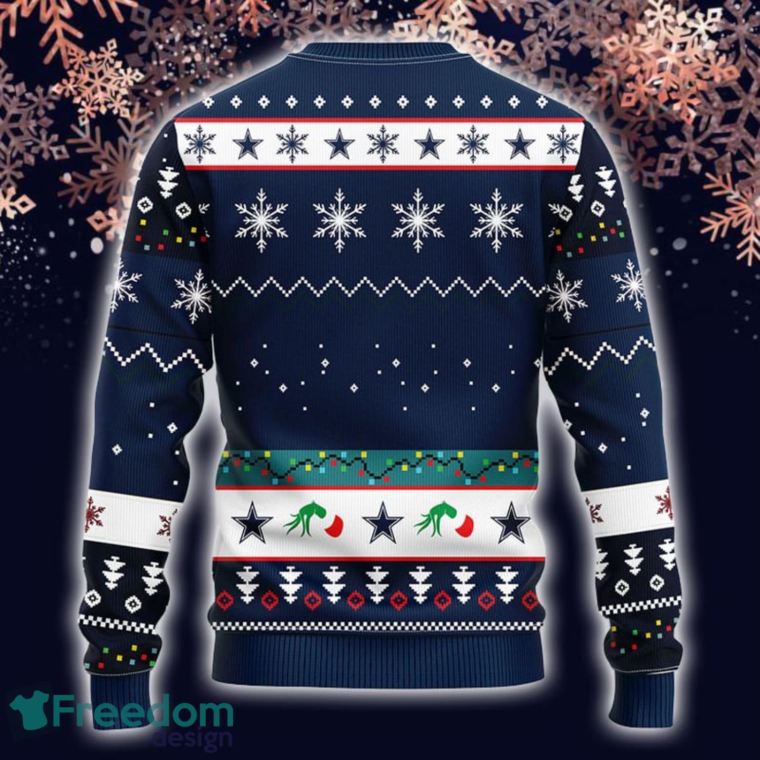 Dallas Cowboys Grinch Ugly Christmas Sweater - Freedomdesign