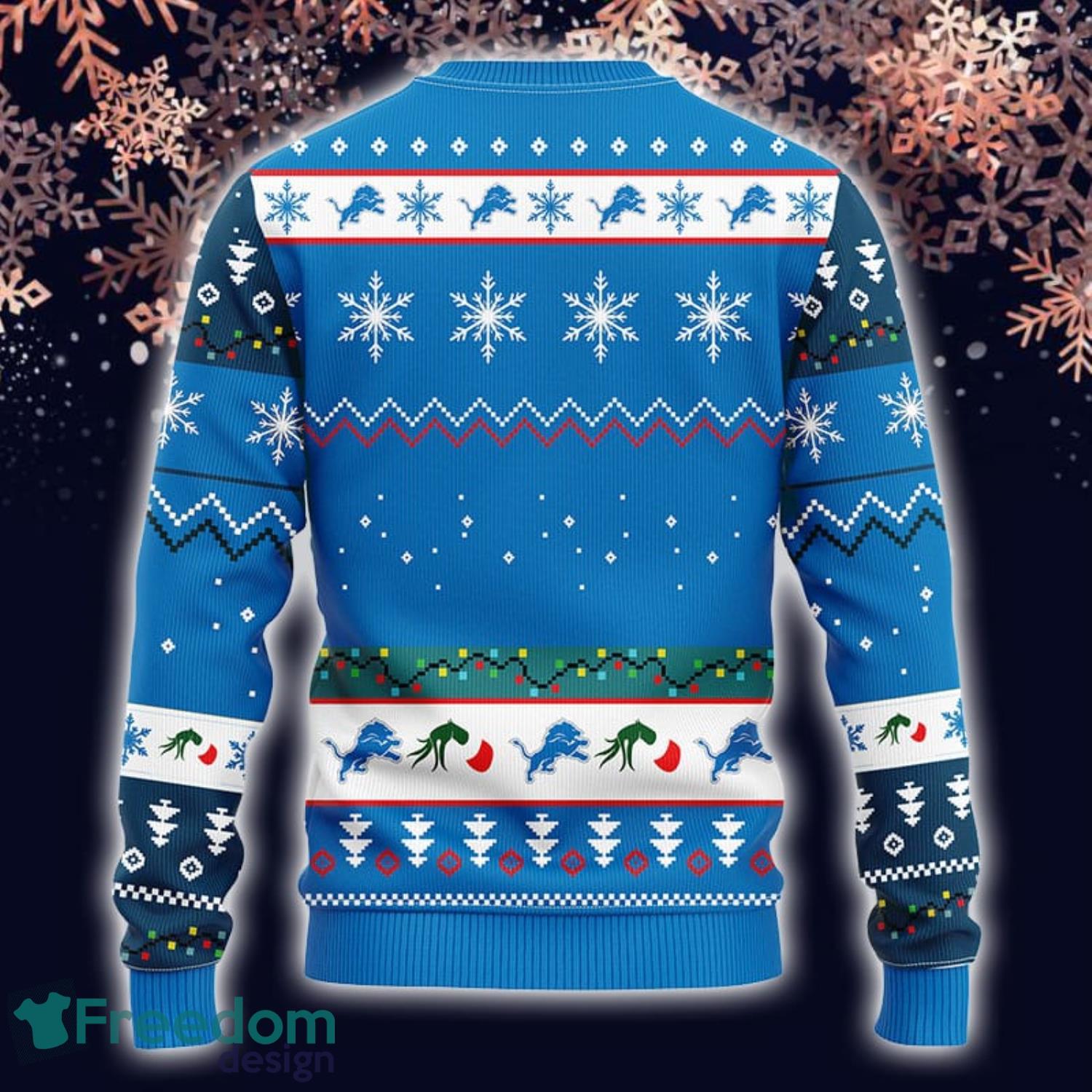 Detroit Lions Christmas Pattern Ugly Christmas Sweater Joyful AOP Gift For  Fans