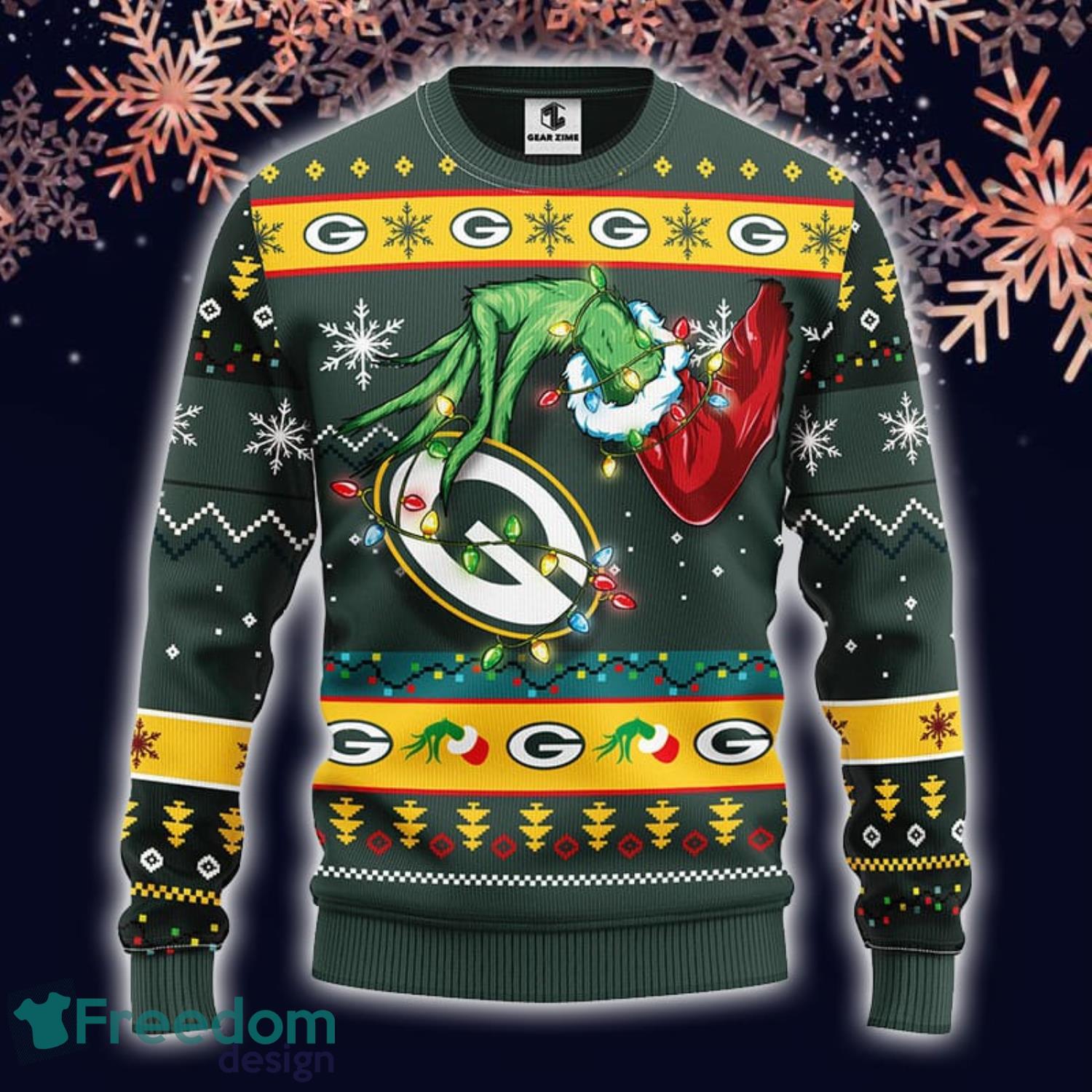 NFL Fans Green Bay Packers Grinch Hug Logo Ugly Christmas Sweater