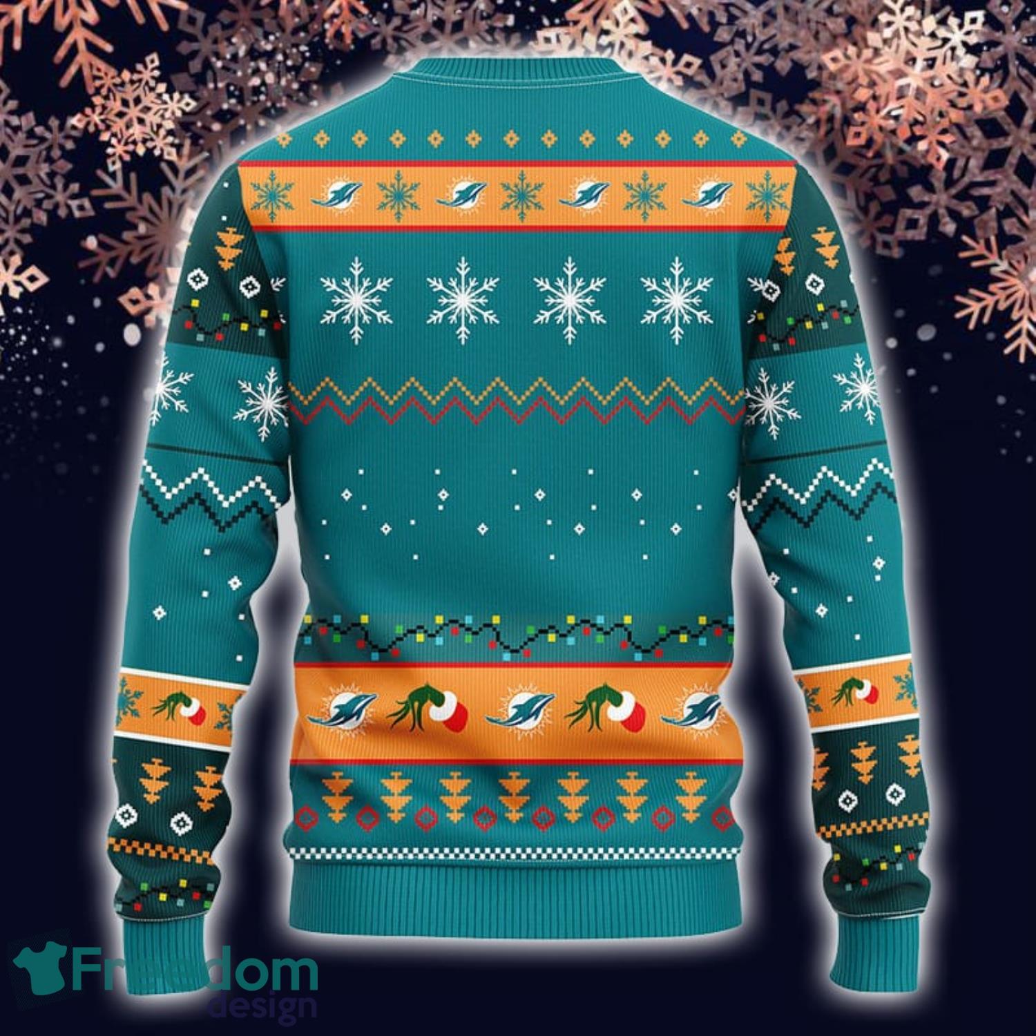 Miami Dolphins Christmas Grinch Sweater For Fans - Banantees