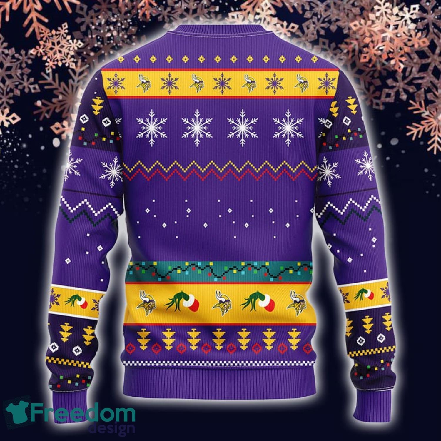 Minnesota Vikings Christmas Grinch Sweater For Fans - Freedomdesign