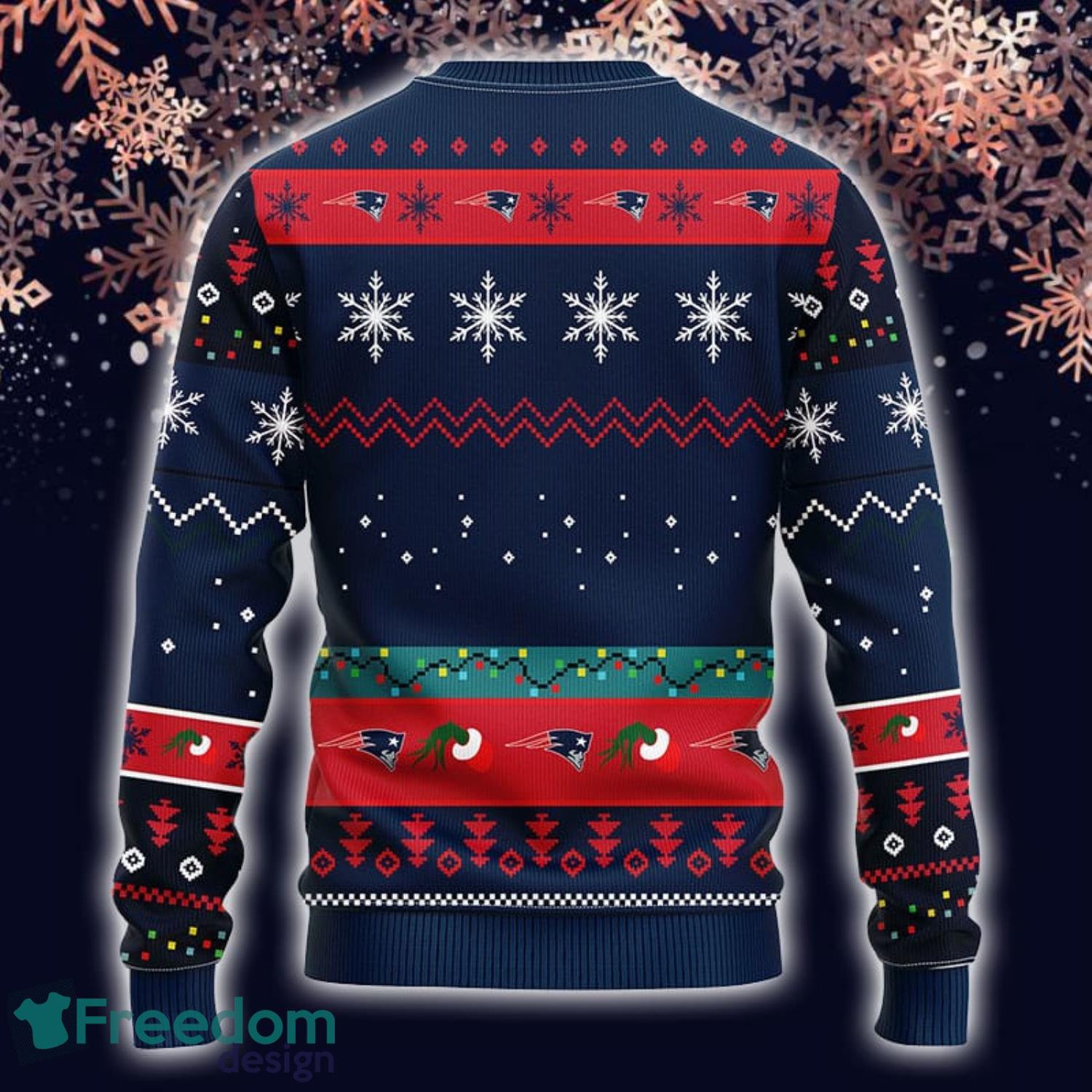 Cute Grinch American Football New England Patriots Ugly Christmas Sweater -  Freedomdesign