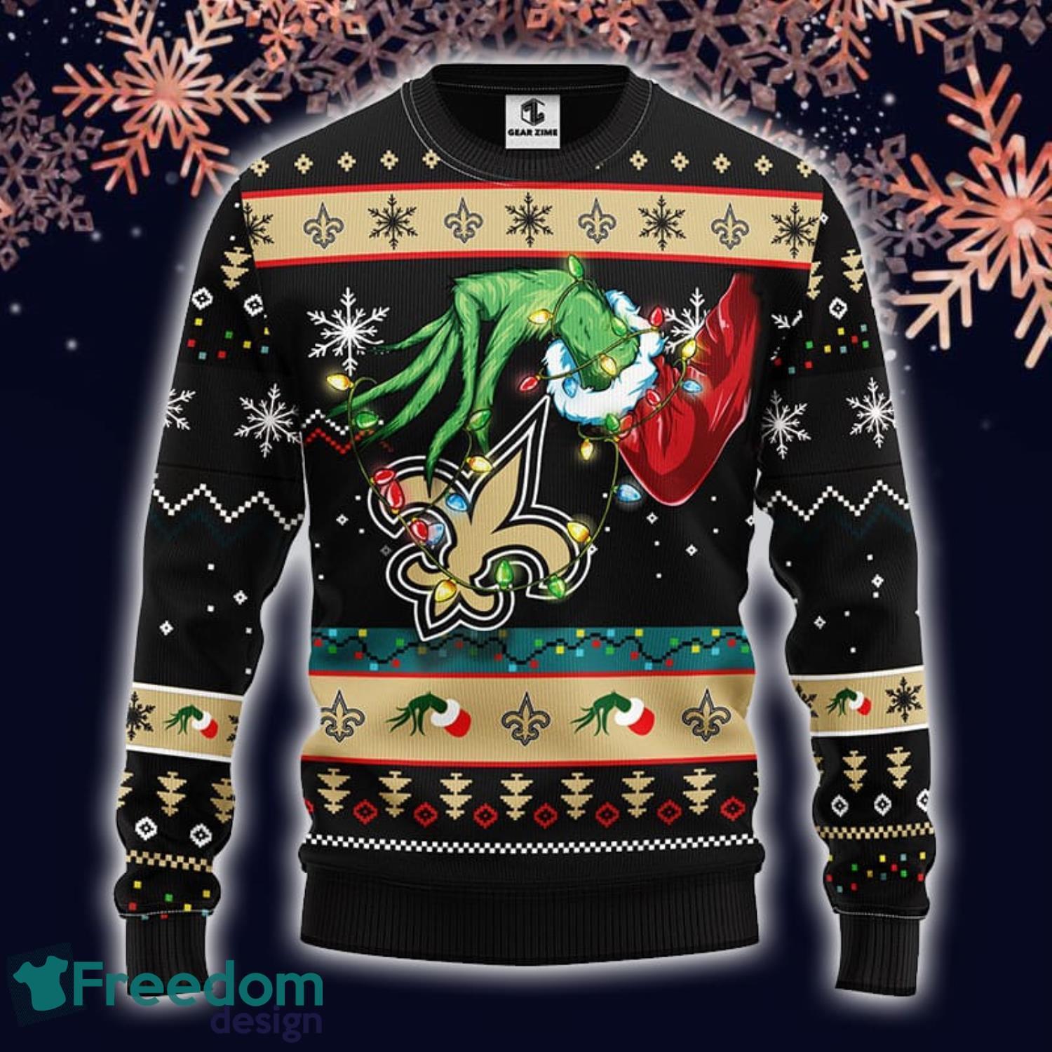 New Orleans Saints Check Christmas Gift Ugly Christmas Sweater -  Freedomdesign