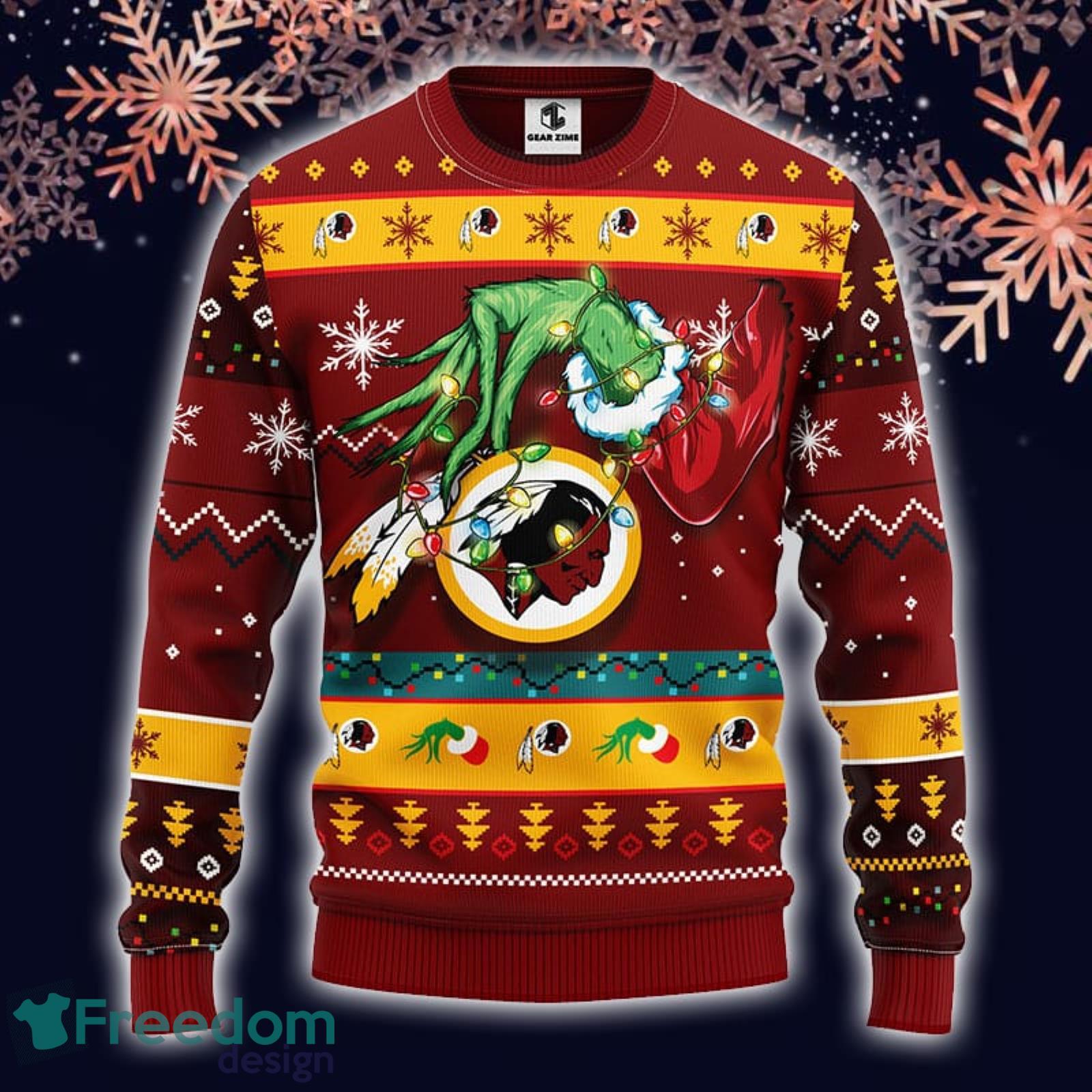 Washington Redskins Funny Grinch Ugly Christmas Sweater