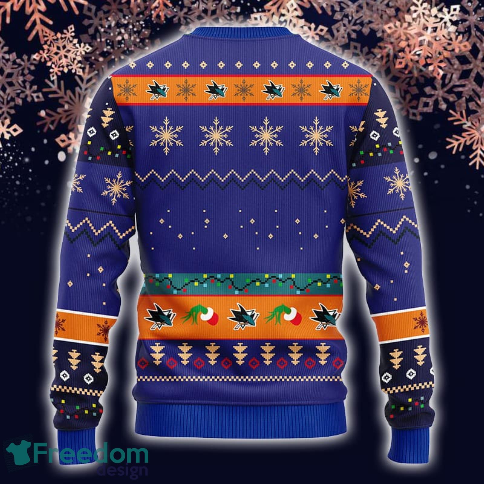 For NHL Fans San Jose Sharks Grinch Hand Funny Christmas Gift Men And Women Ugly  Christmas Sweater - Freedomdesign