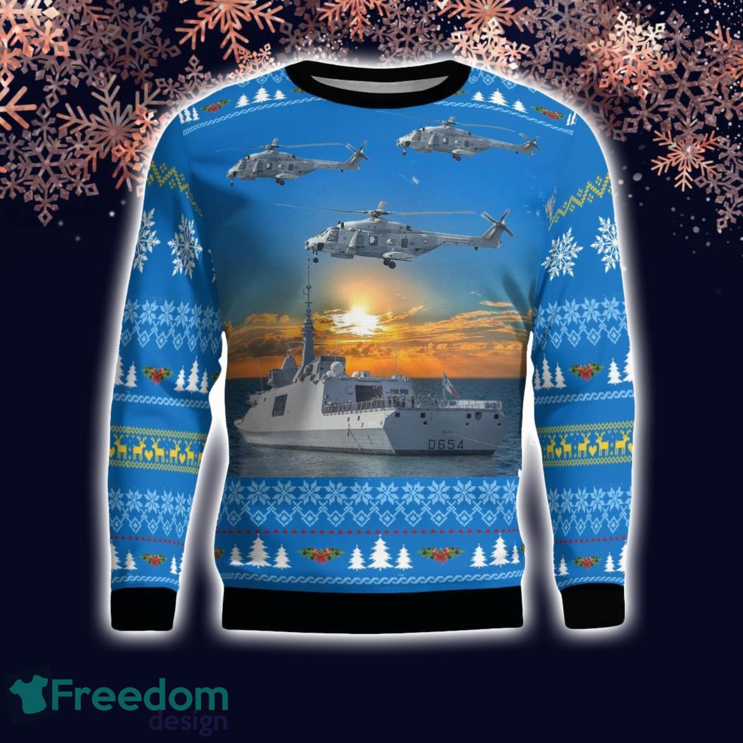 French Navy Auvergne NH90 Christmas Men And Women Giift Ugly Christmas Sweater -
