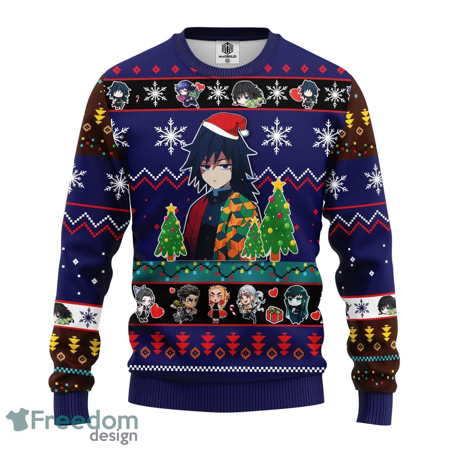 Giyu Tomioka Christmas Demon Slayer Anime Ugly Christmas Sweater Blue 1 Amazing Gift Men And Women Christmas Gift Product Photo 1 Giyu Tomioka Christmas Demon Slayer Anime Ugly Christmas Sweater Blue 1 Amazing Gift Men And Women Christmas Gift Product Photo 1