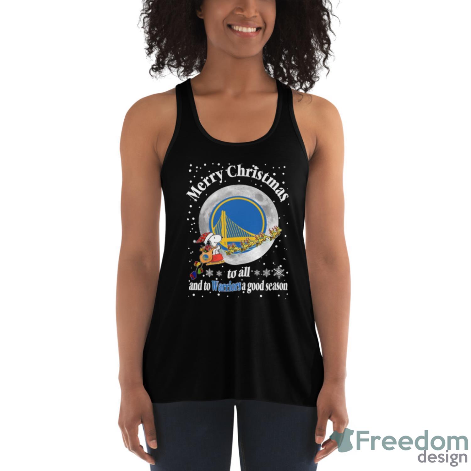 Golden State Warriors Merry Christmas To All And To Warriors A Good Season NBA Basketball Sports T Shirt - Womens Flowy Racerback Tank Golden State Warriors Merry Christmas To All And To Warriors A Good Season NBA Basketball Sports T Shirt - Womens Flowy Racerback Tank