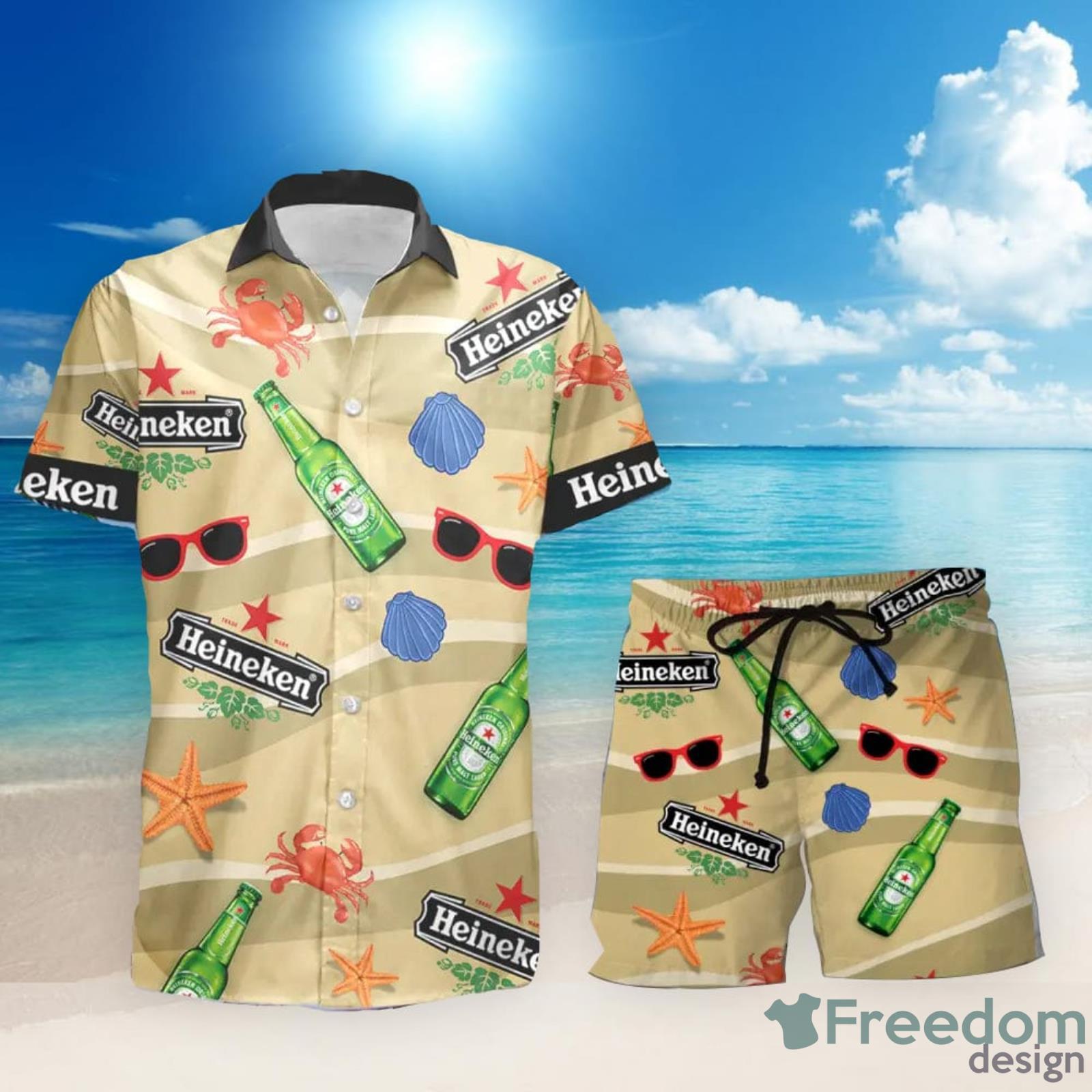 Denver Broncos Summer Beach Shirt and Shorts Full Over Print - Freedomdesign