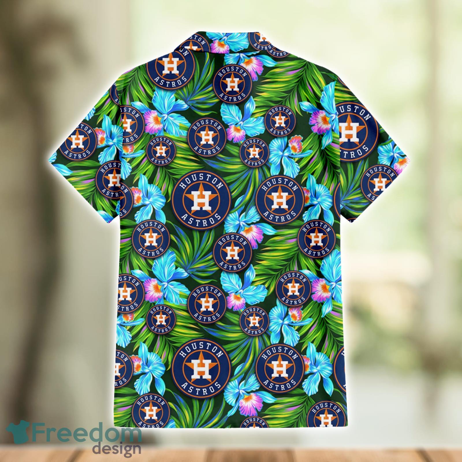 Houston Astros Green Leaf Pattern Tropical Hawaiian Shirt For Men