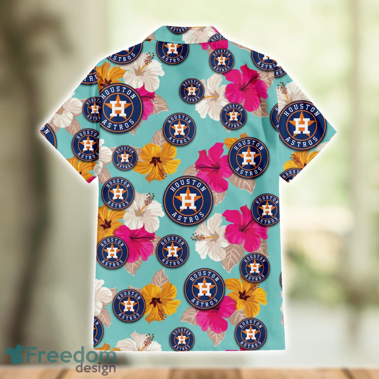 Houston Astros Pink Hibiscus Tropical Men And Womwn Summer Gift