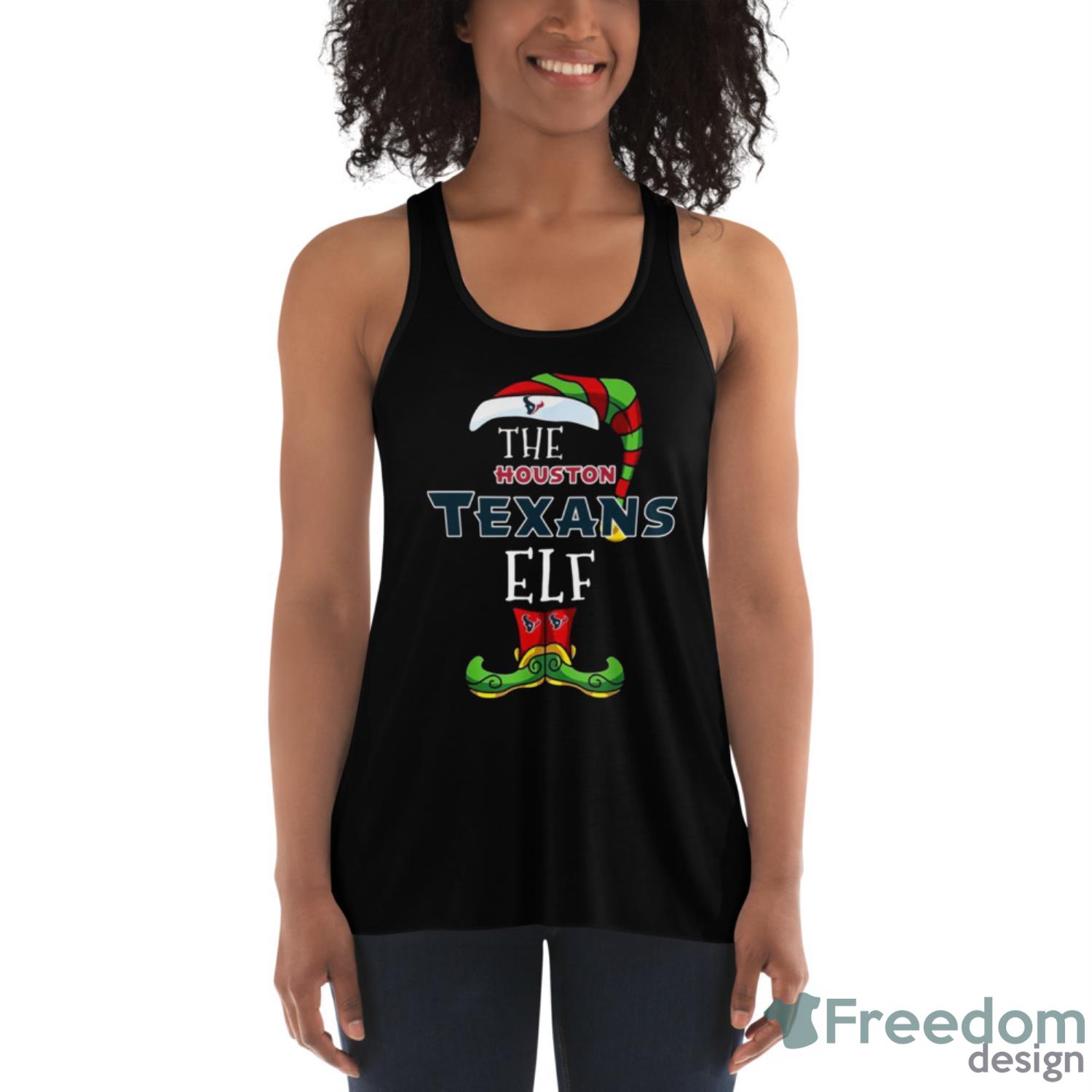 Houston Astros Christmas ELF Funny MLB Women's V-Neck T-Shirt