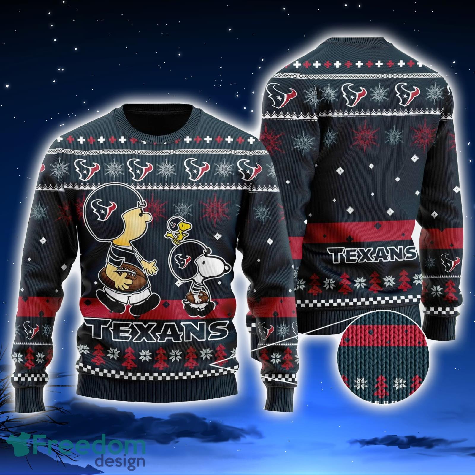 Nfl Houston Texans Skull Santa Christmas Gift All Over Print Ugly Christmas  Sweater