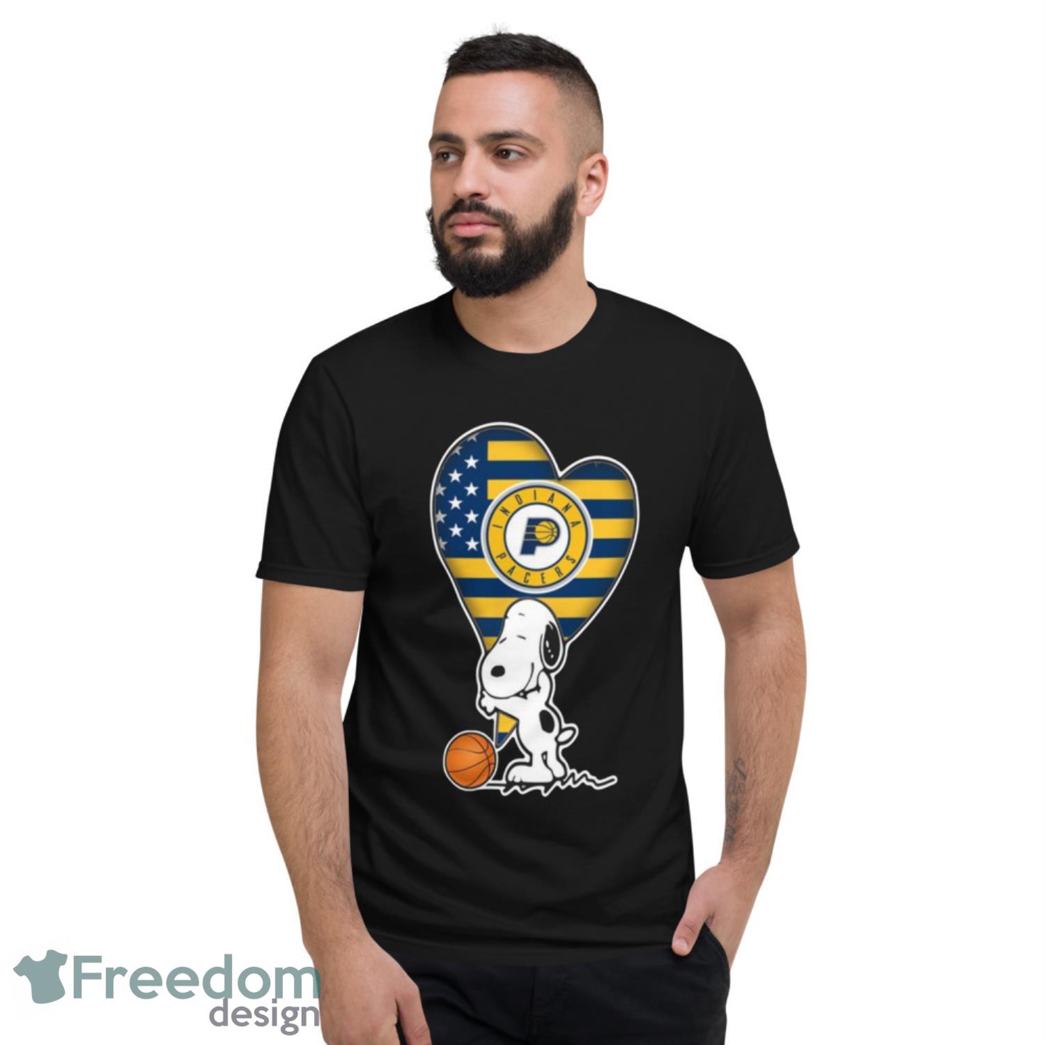 Indiana Pacers NBA Basketball The Peanuts Movie Adorable Snoopy T Shirt - Short Sleeve T-Shirt