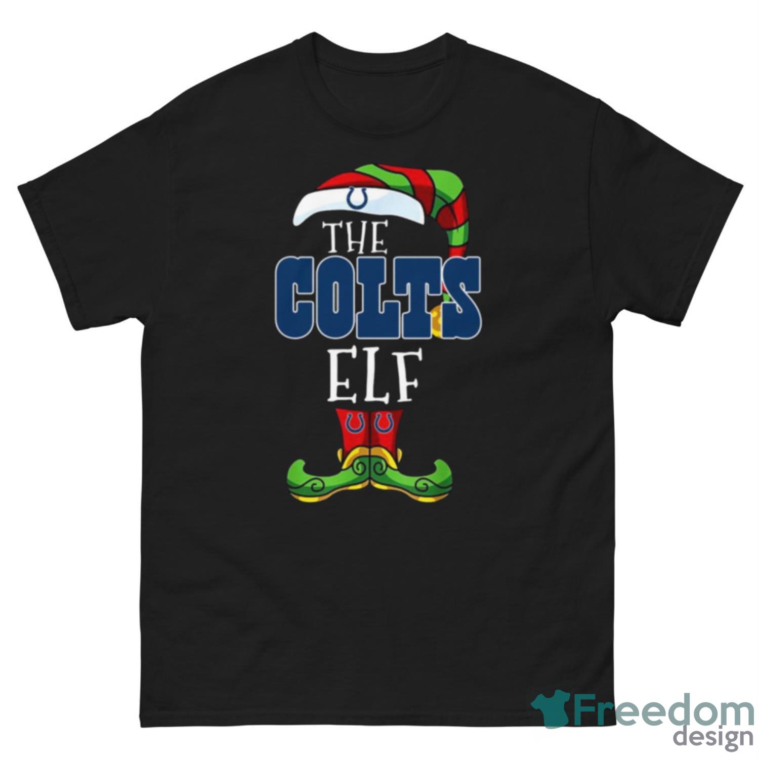 Indianapolis Colts Christmas ELF Funny NFL T Shirt - G500 Men’s Classic Tee