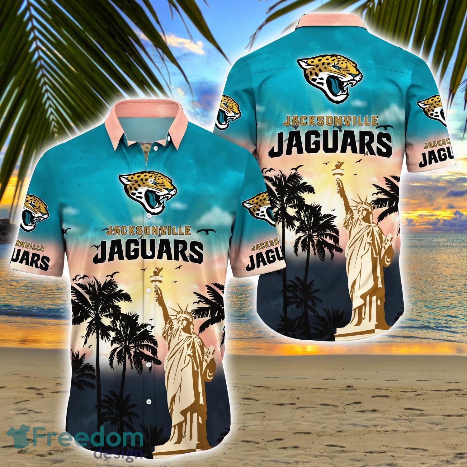 Jacksonville Jaguars NFL Fans Statue of Liberty Summer Hawaiian Shirt -  Freedomdesign