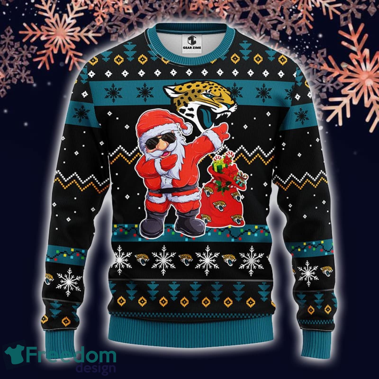 NFL Jacksonville Jaguars Custom Name And Number For Sport Fans Ugly  Christmas Sweater9 - Banantees