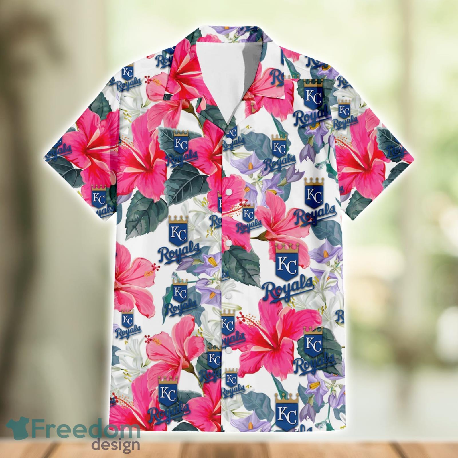 Kansas City Royals Tropical Floral Custom Name Aloha Hawaiian Shirt