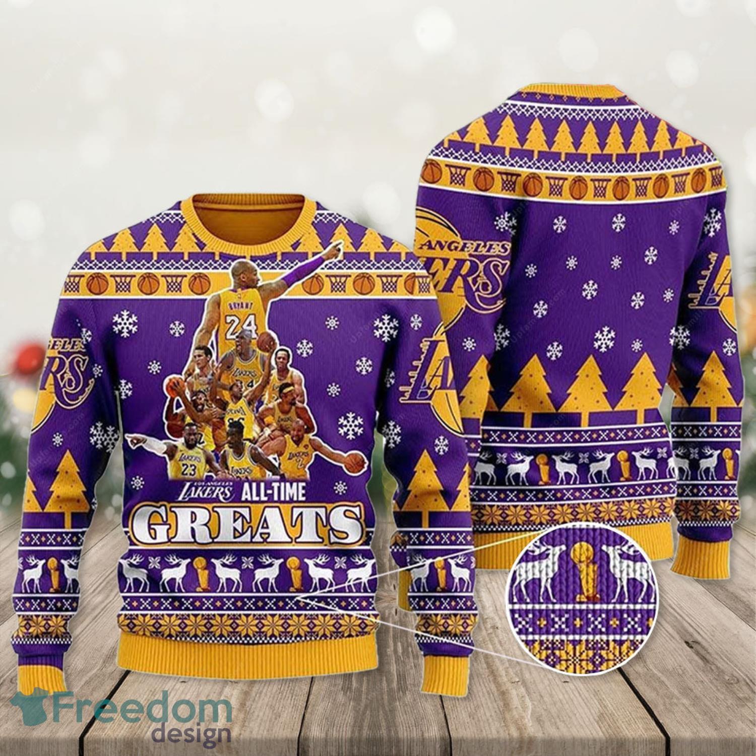 Los Angeles Lakers The Lake Show Ugly Holiday Christmas Sweater Klew Size  Large