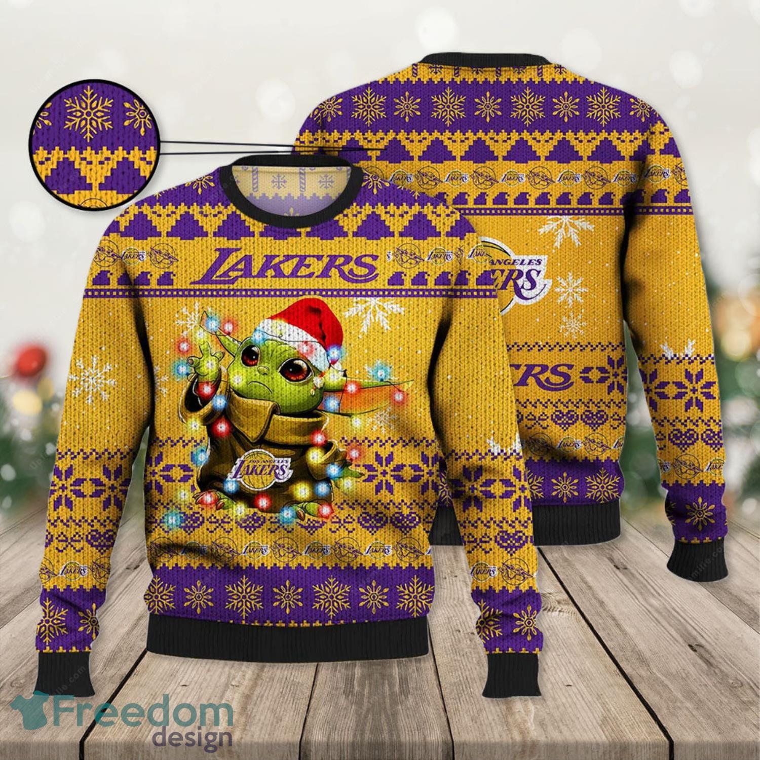 Los Angeles Lakers Funny Cute Ugly Christmas Sweater Full Over Print -  Freedomdesign