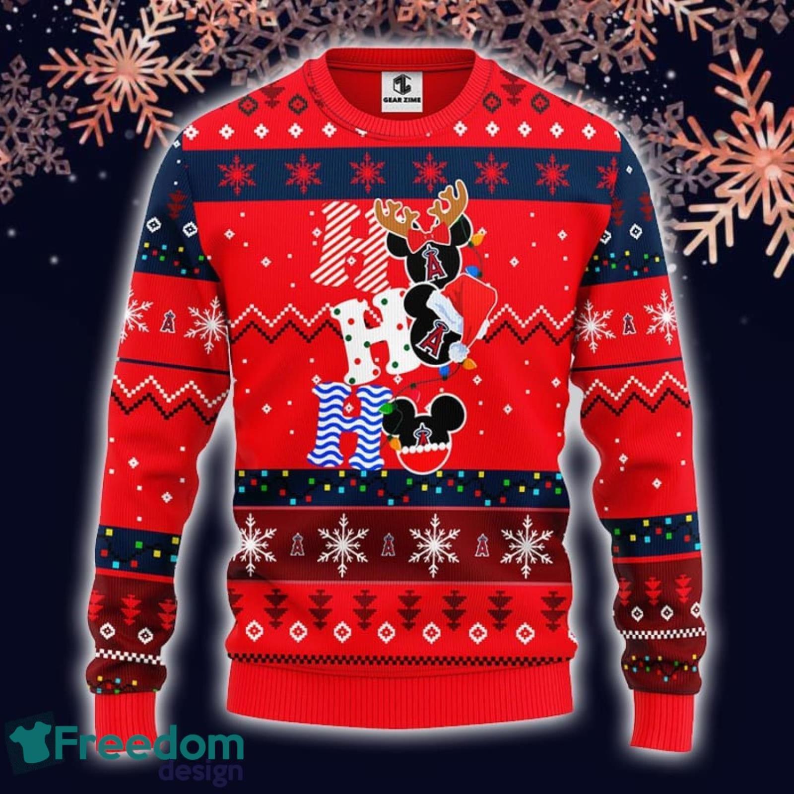 Los Angeles Dodgers MLB Team HoHoHo Mickey Funny Xmas Christmas Gift Men  And Women Ugly Christmas Sweater - Freedomdesign