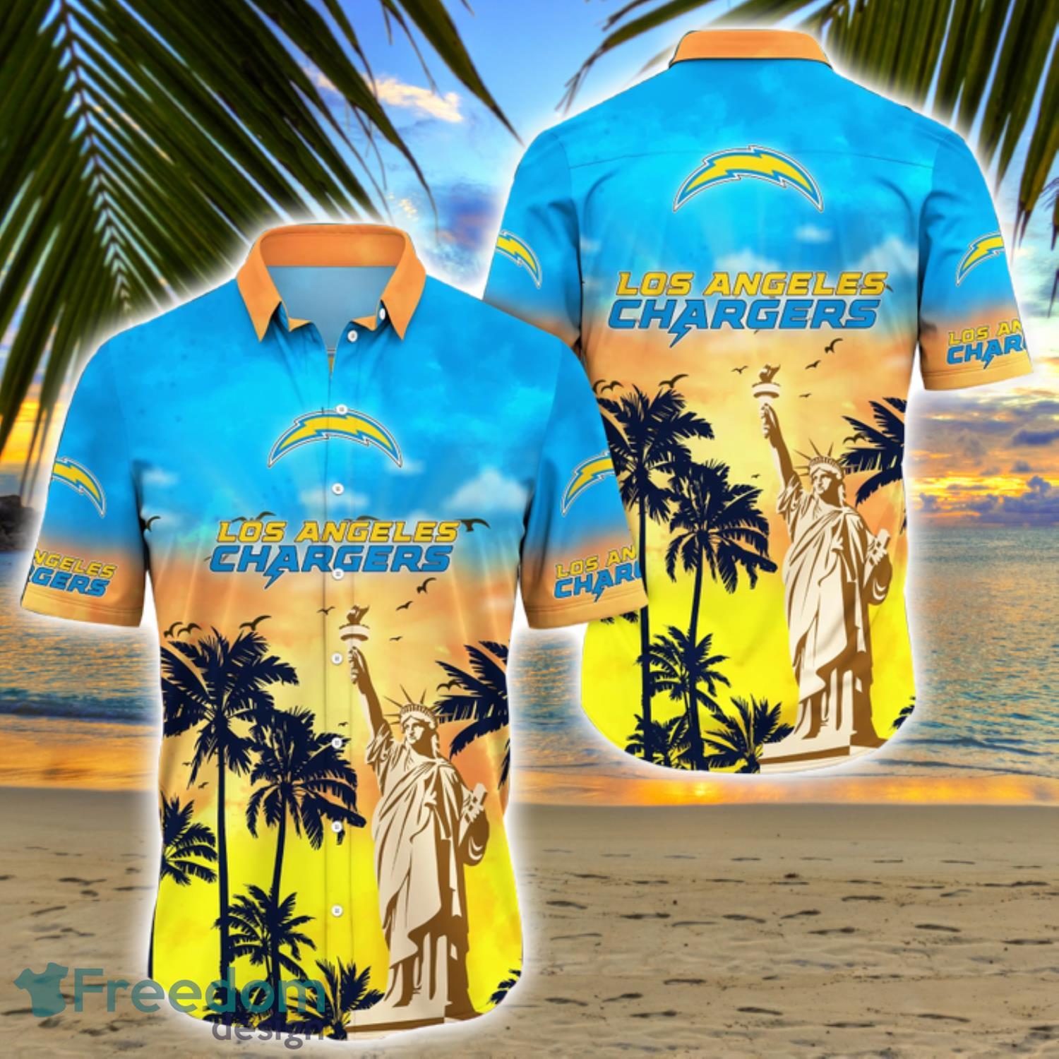 Los Angeles Chargers NFL Fans Statue of Liberty Summer Hawaiian Shirt -  Freedomdesign