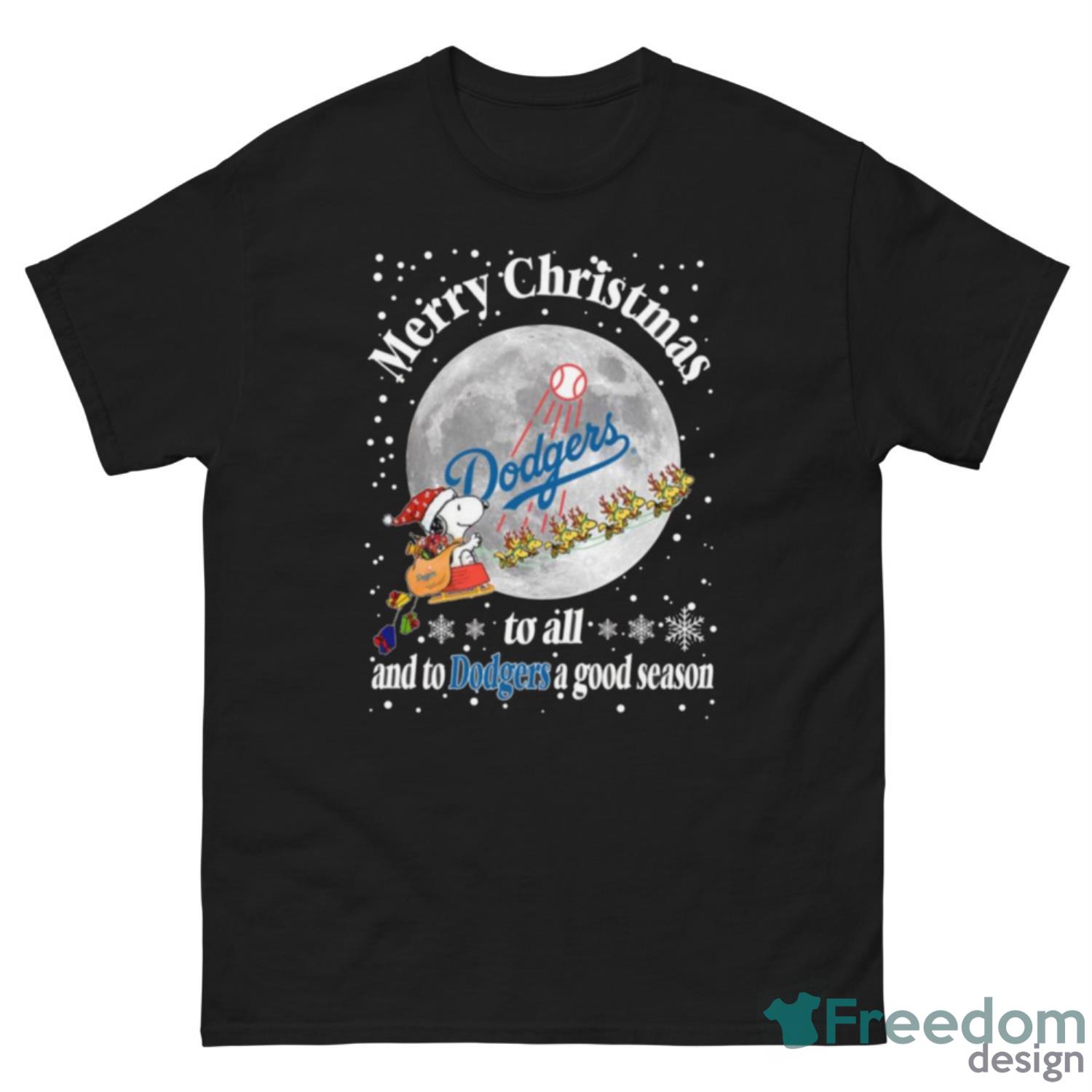 Los Angeles Dodgers Merry Christmas To All And To Dodgers A Good Season MLB  Baseball Sports T Shirt - Freedomdesign