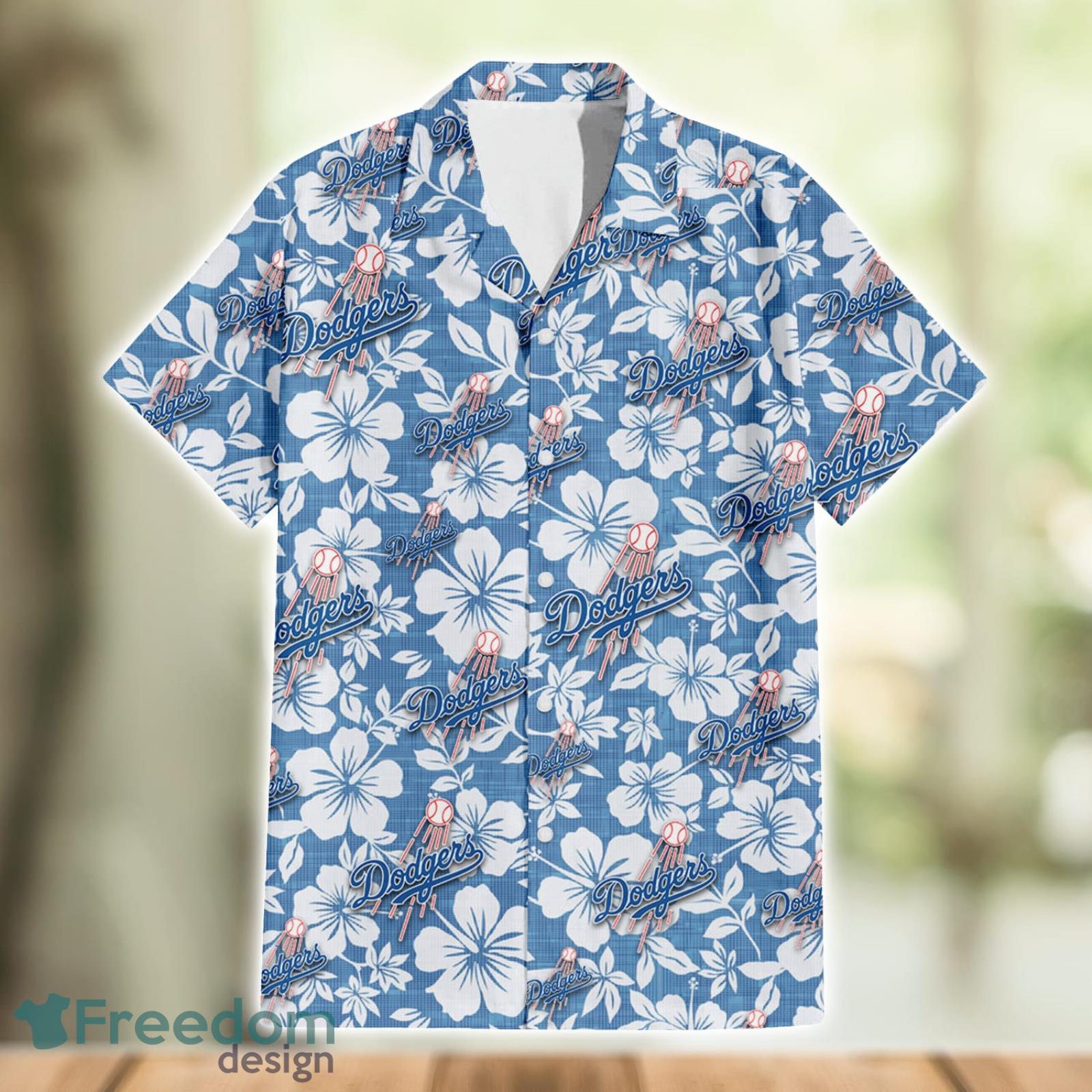Los Angeles Dodgers Team Hibiscus Pattern Aloha Hawaiian Shirt Summer Gift  - Freedomdesign