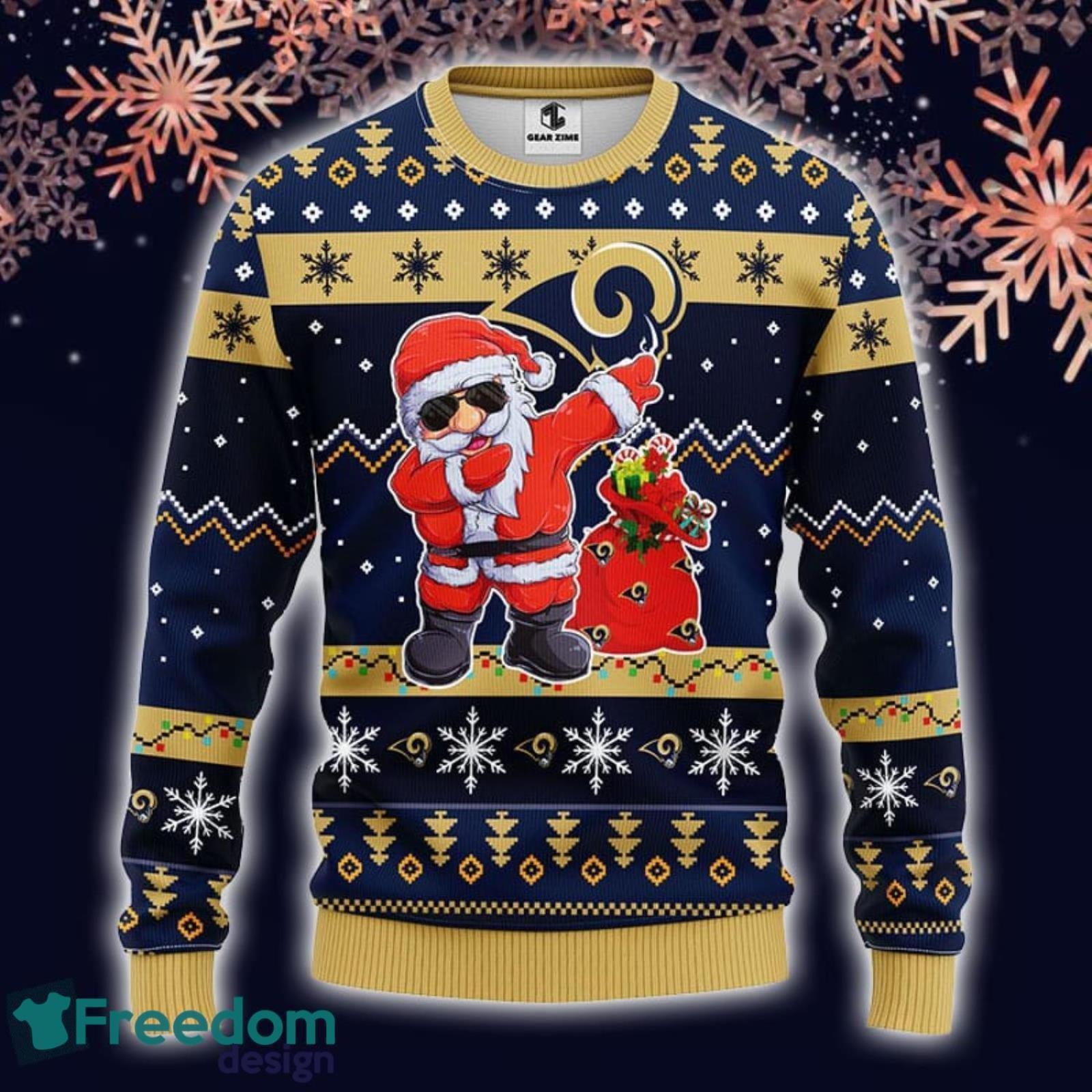 Christmas Gift Los Angeles Rams Dabbing Santa 3D Ugly Christmas Sweater For  Men And Women