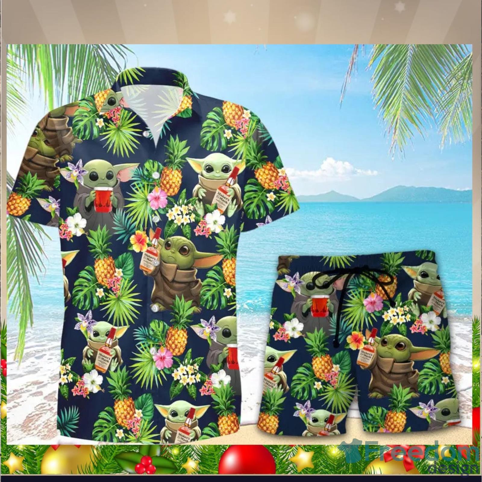 Green Bay Packers Baby Yoda Custom Name Hawaiian Shirt - Freedomdesign