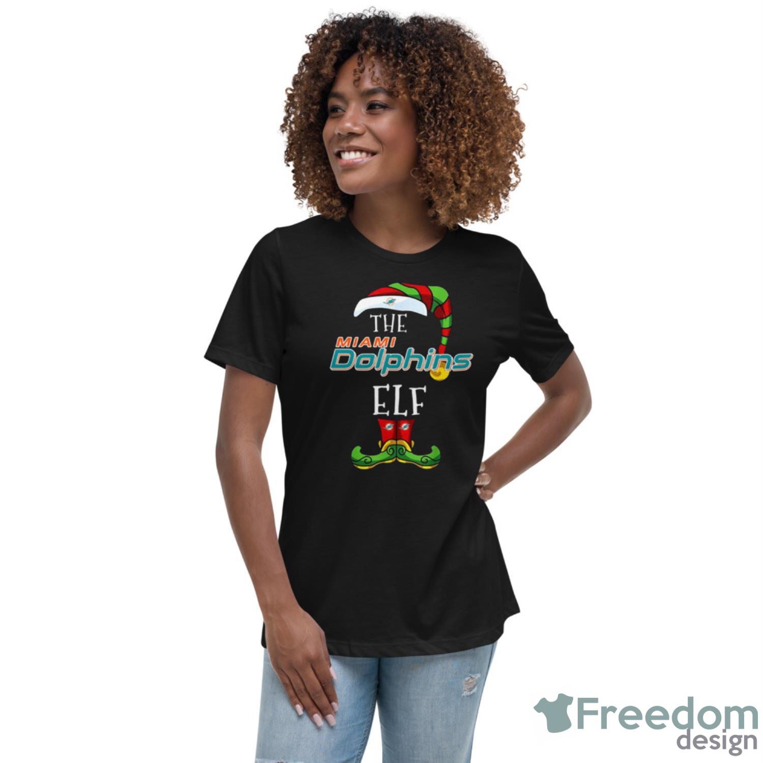 Miami Dolphins Christmas ELF Funny NFL T Shirt - Freedomdesign