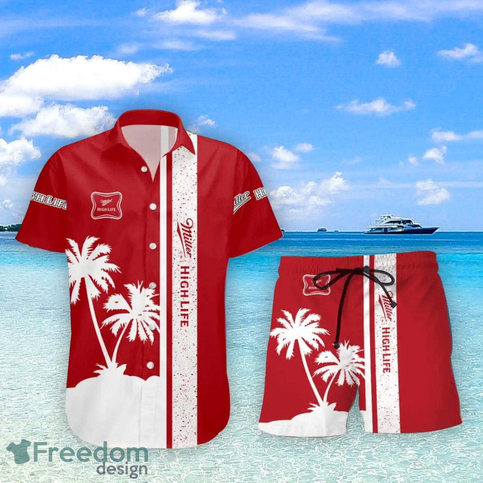 Aloha Independence Day Miller Lite USA Flag Hawaiian Shirt And Shorts Men  And Women Gift - Banantees