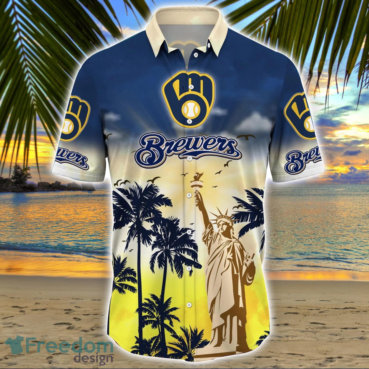 Milwaukee Brewers MLB Hawaiian Shirt 4th Of July Independence